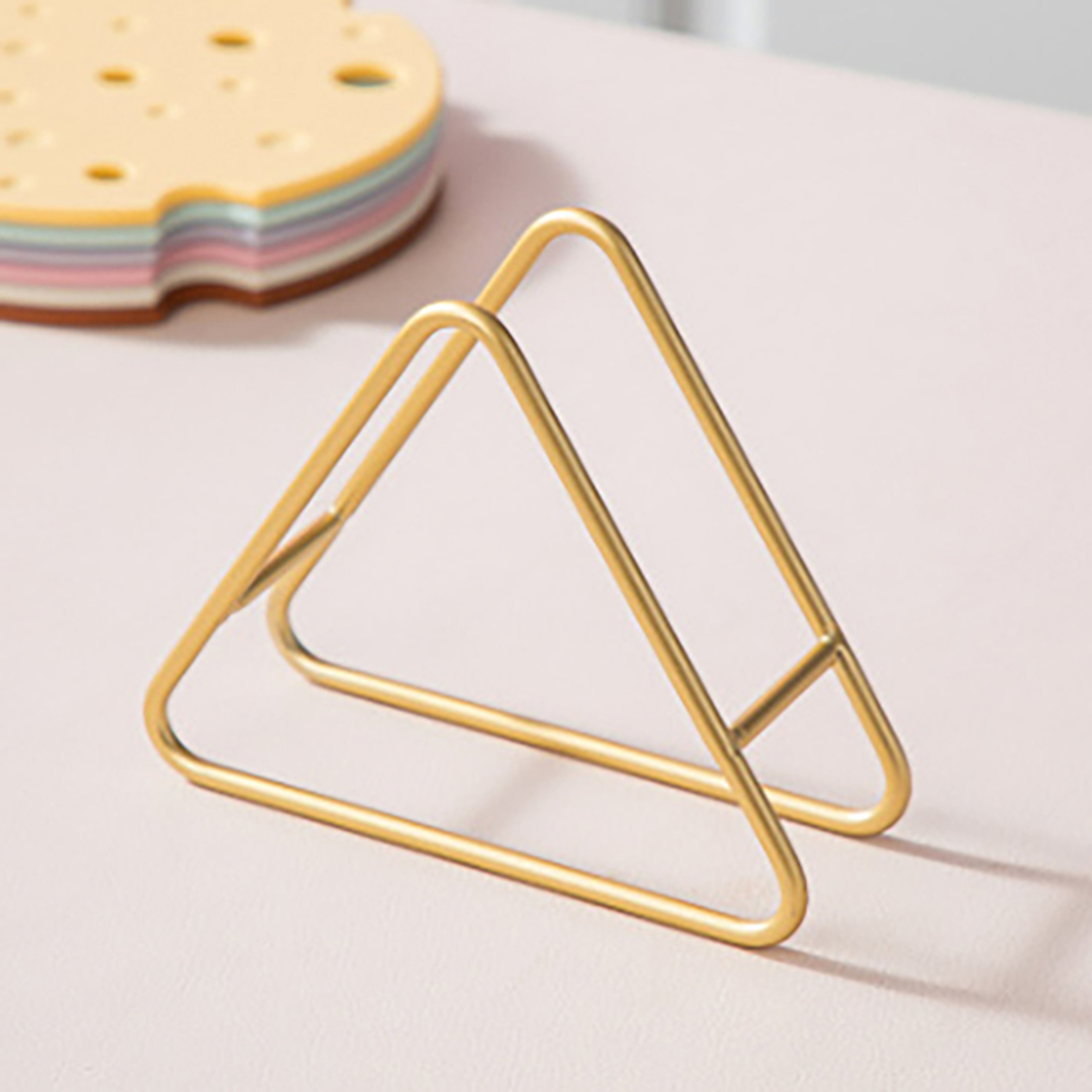 Coaster Holder Stand, Insulation Pad Storage Rack, Dish Triangle Support, Black Kitchen Storage – view 8