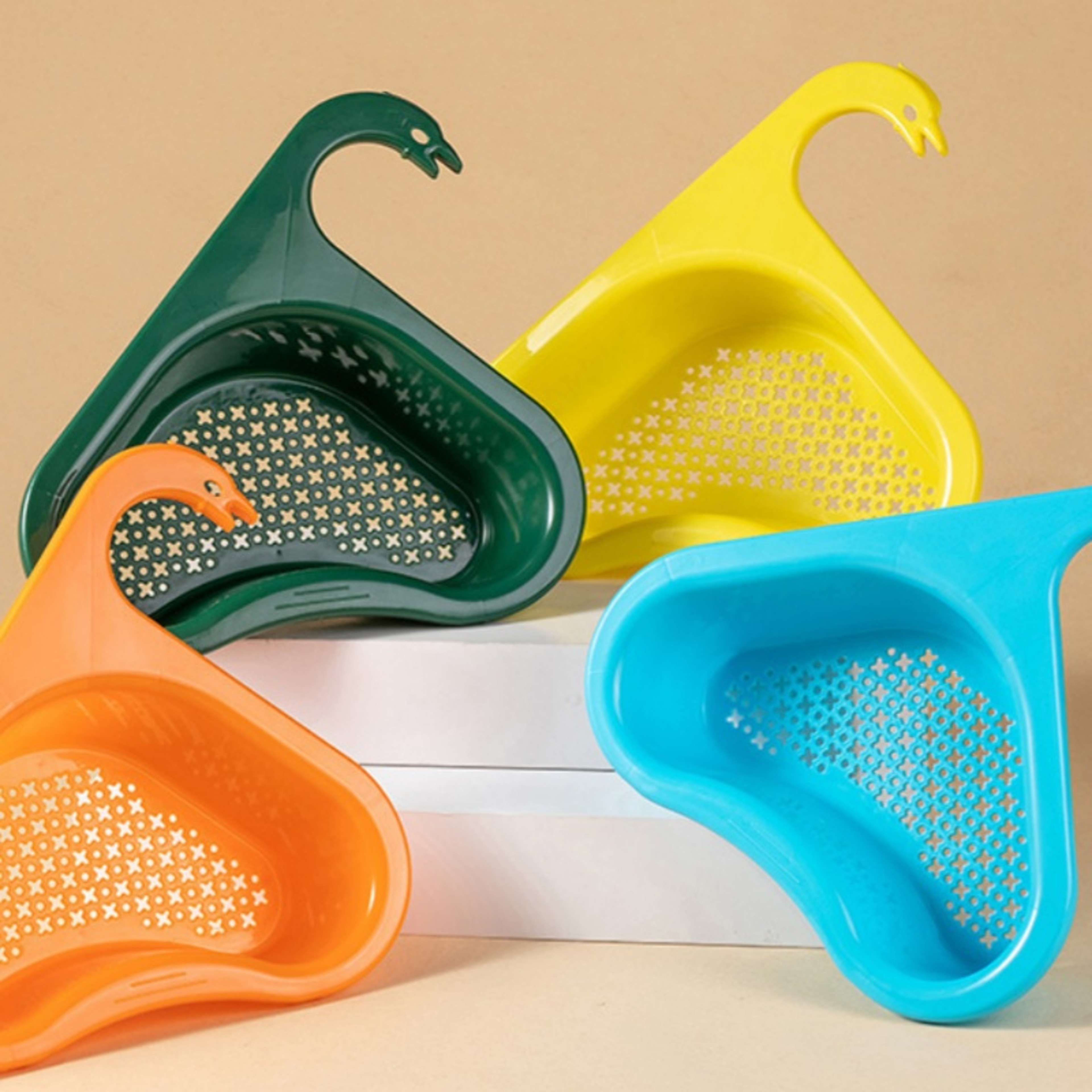 Multi Functional Swan Drain Basket Non Punching Kitchen Sink Filter Frame for Fruit and Vegetable Washing – view 5
