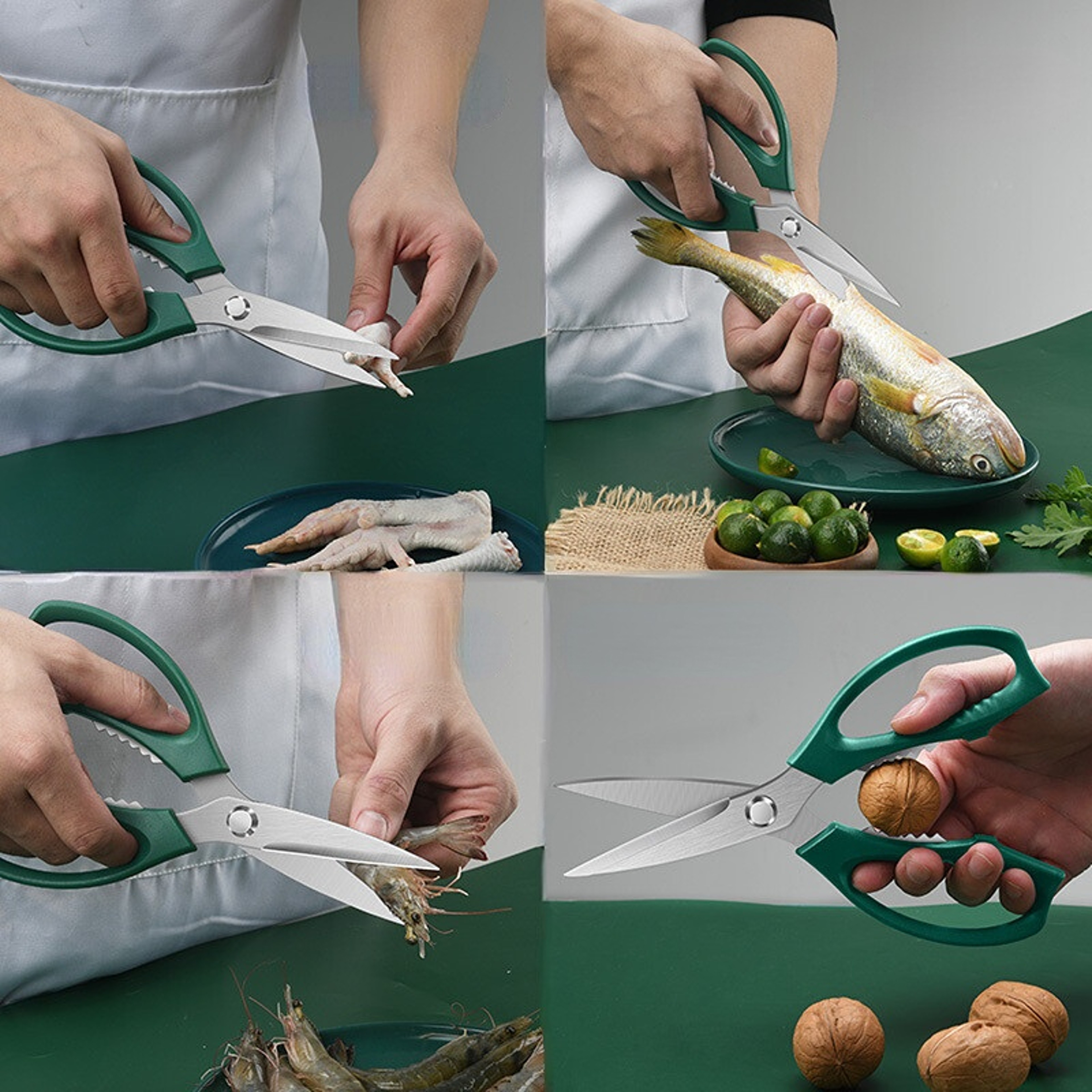 Reinforced Stainless Steel Kitchen Scissors, Strong Meat Scissors for Chicken Bones, Multi-purpose Scissors for Food – view 2