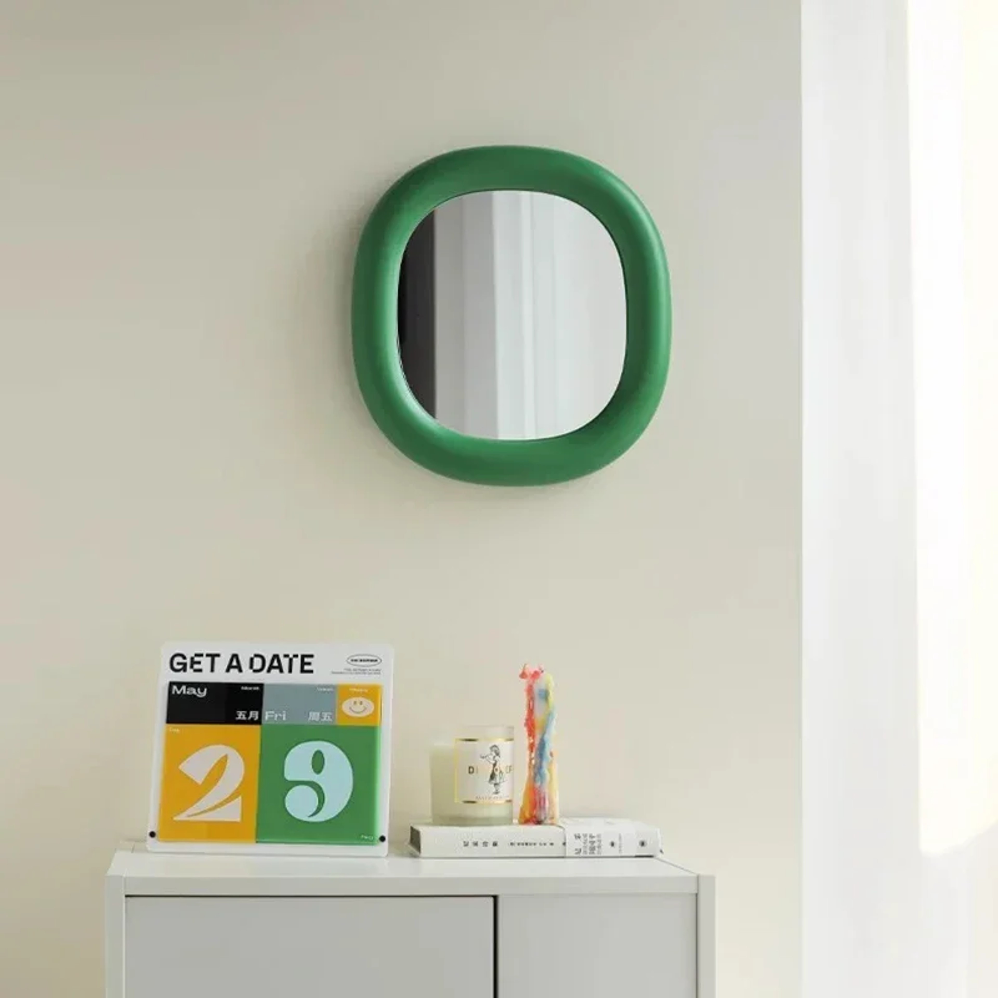 Luxury Mini Espelhos, Irregular Funky Circle Mirror, Bathroom Decor for Girls – view 1