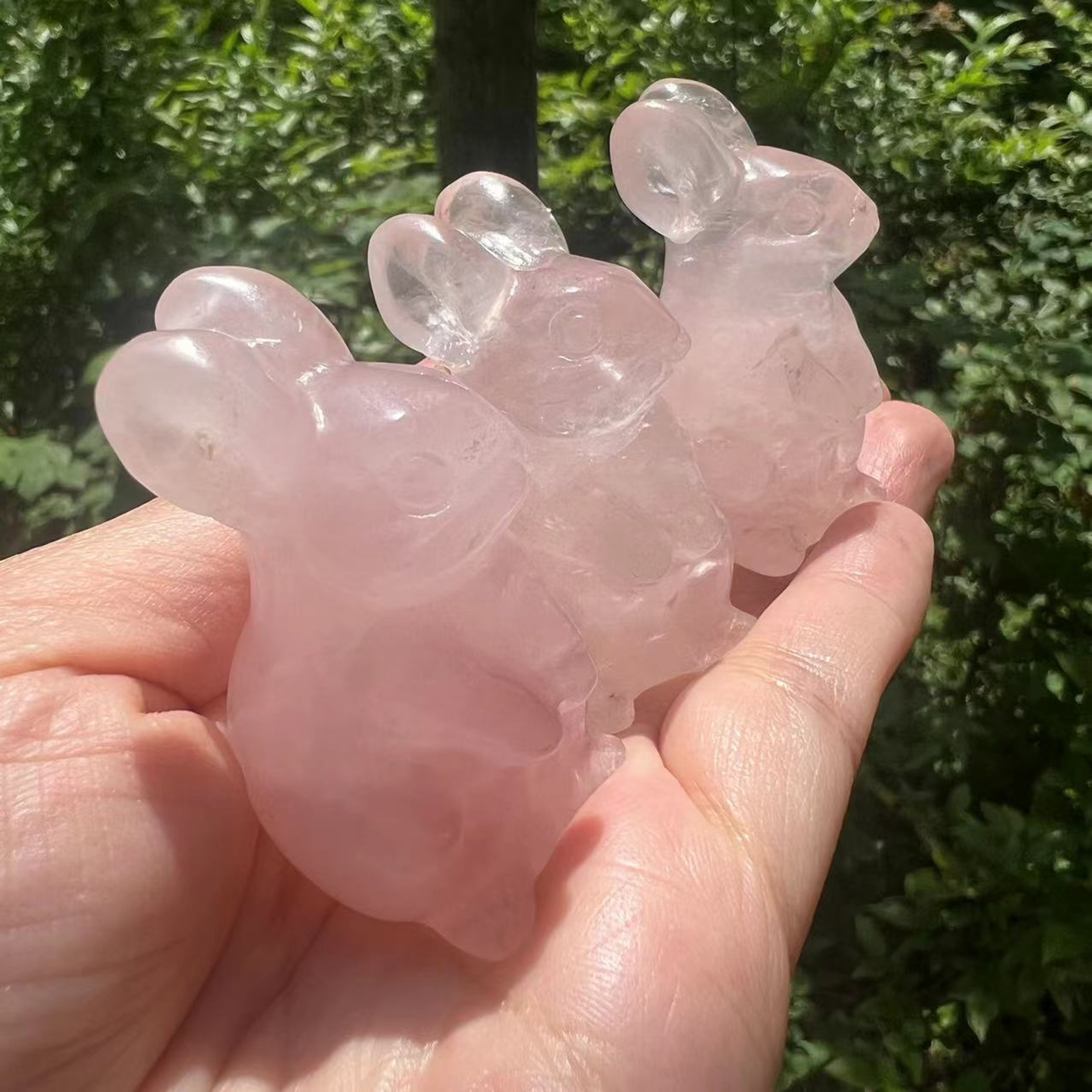 Healing Crystal Rose Quartz Opal Animal Statue, Hand Carved Gemstone Home Decoration Figurine – view 1