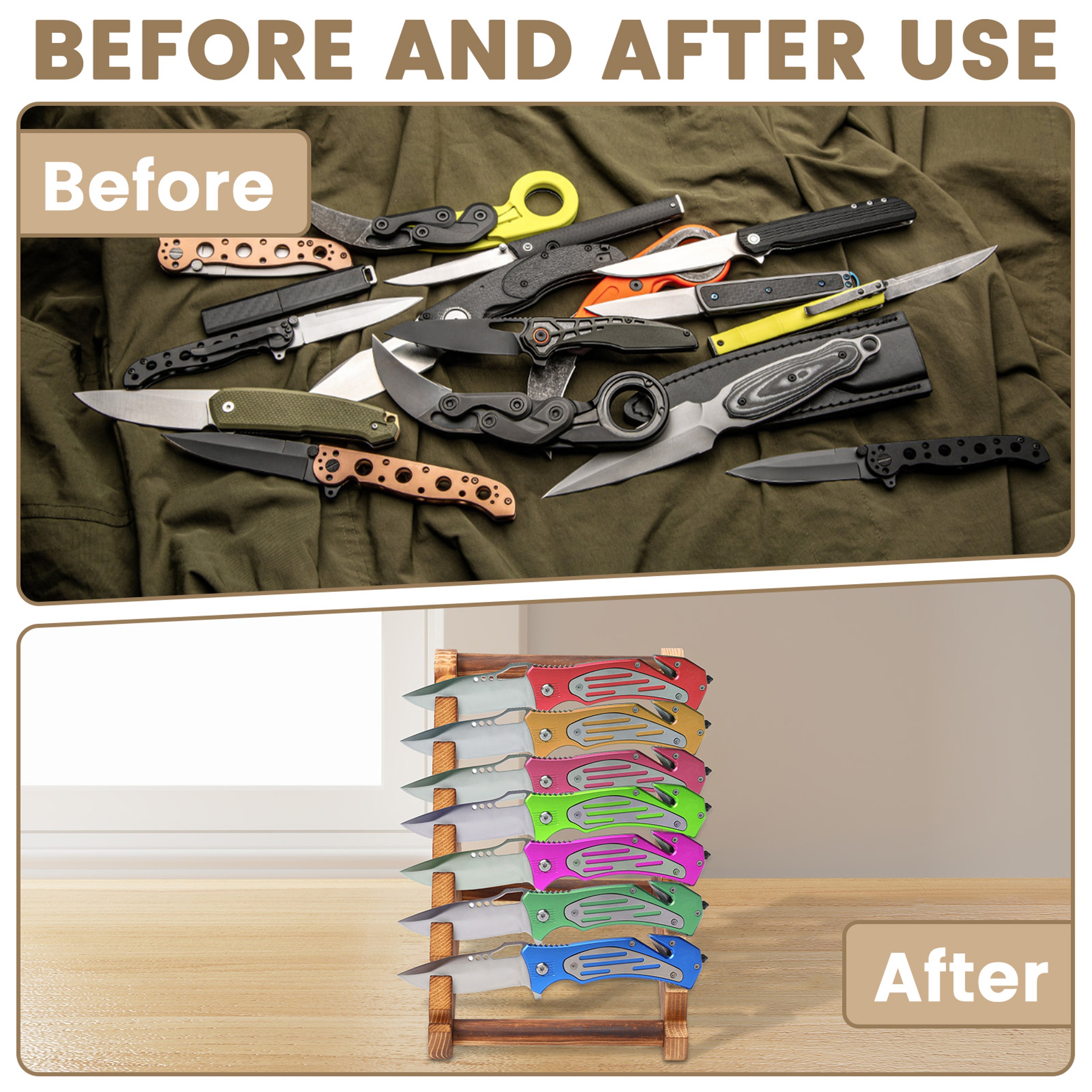 Kitchen Knives Holder with Screw, Stable Display Rack for Kitchen Accessories – view 5