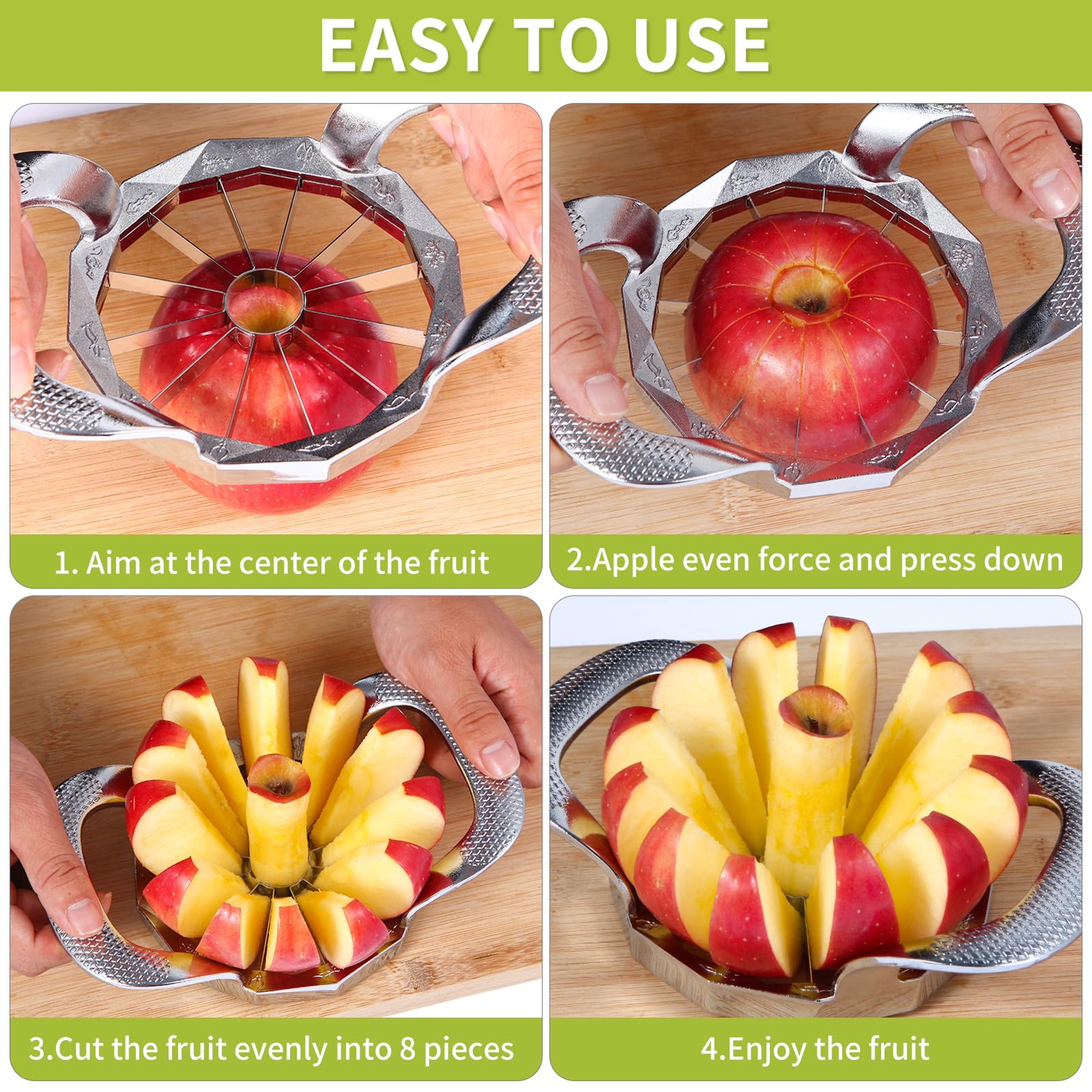 Sharp Apple Cutter and Divider, Heavy Duty Fruit Cutter Kitchen Tools – view 3
