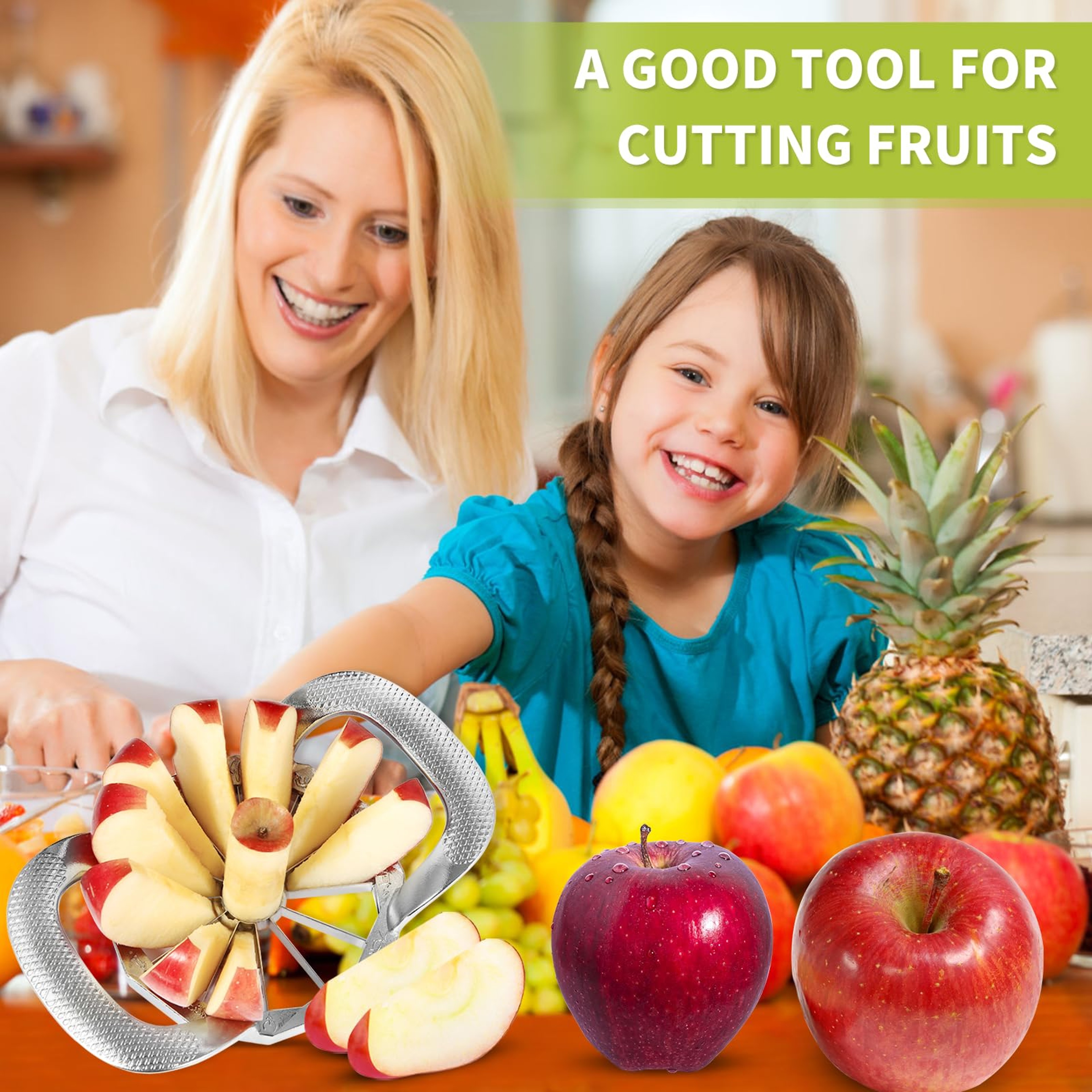 Sharp Apple Cutter and Divider, Heavy Duty Fruit Cutter Kitchen Tools – view 6