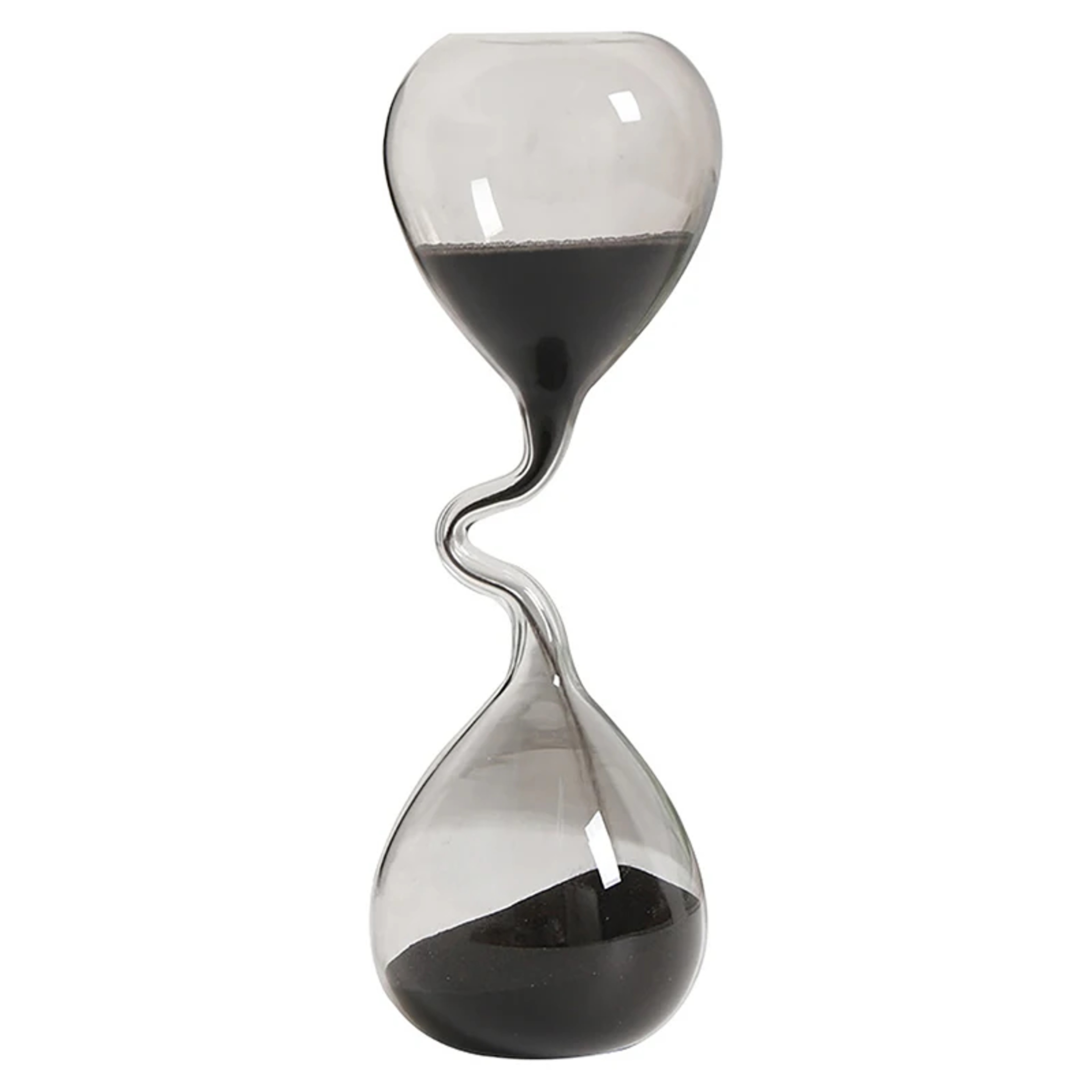 Modern Style Home Decor, Curve Design Black Hourglass, Aesthetic Sand Clock Glass Craft – view 7