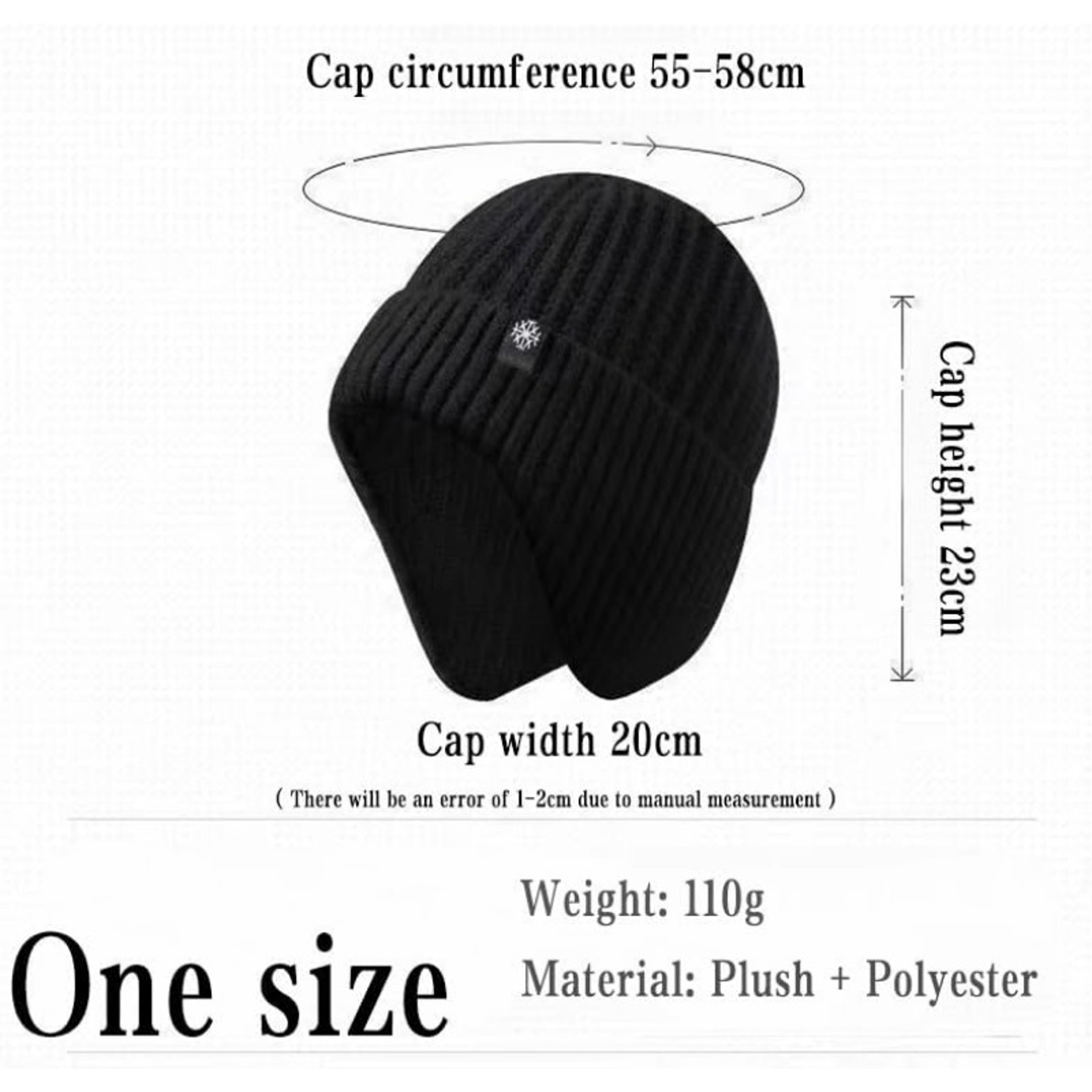Cycling Ear Protection Men Winter Knitted Hat, Plush Warmth Peaked Cap, Faux Fur Lined Bomber Hats – view 5