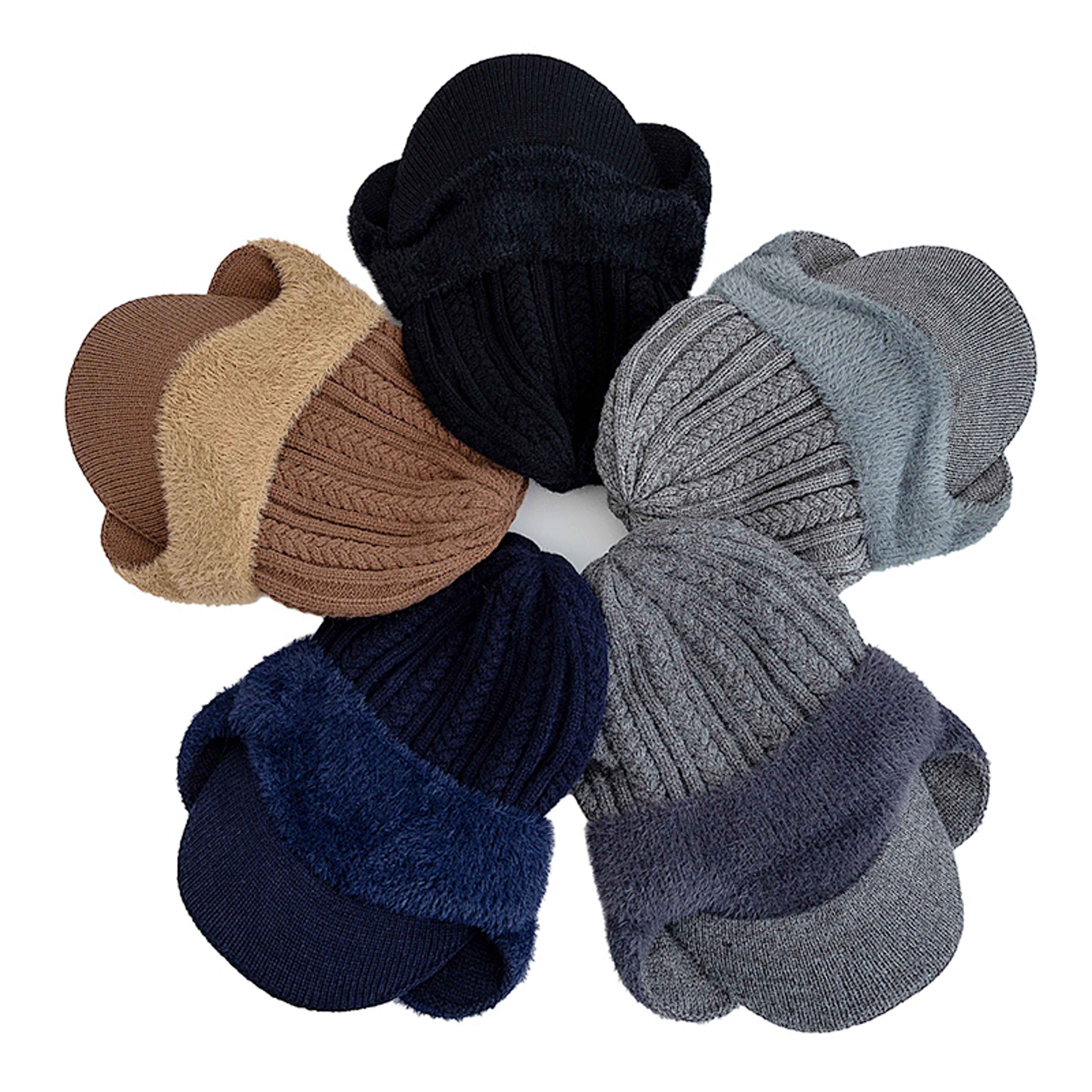 Fashion Faux Fur Beanie Hat, Plush Lined Winter Hat with Earflap, Men Outdoor Warm Cap Gift – view 6
