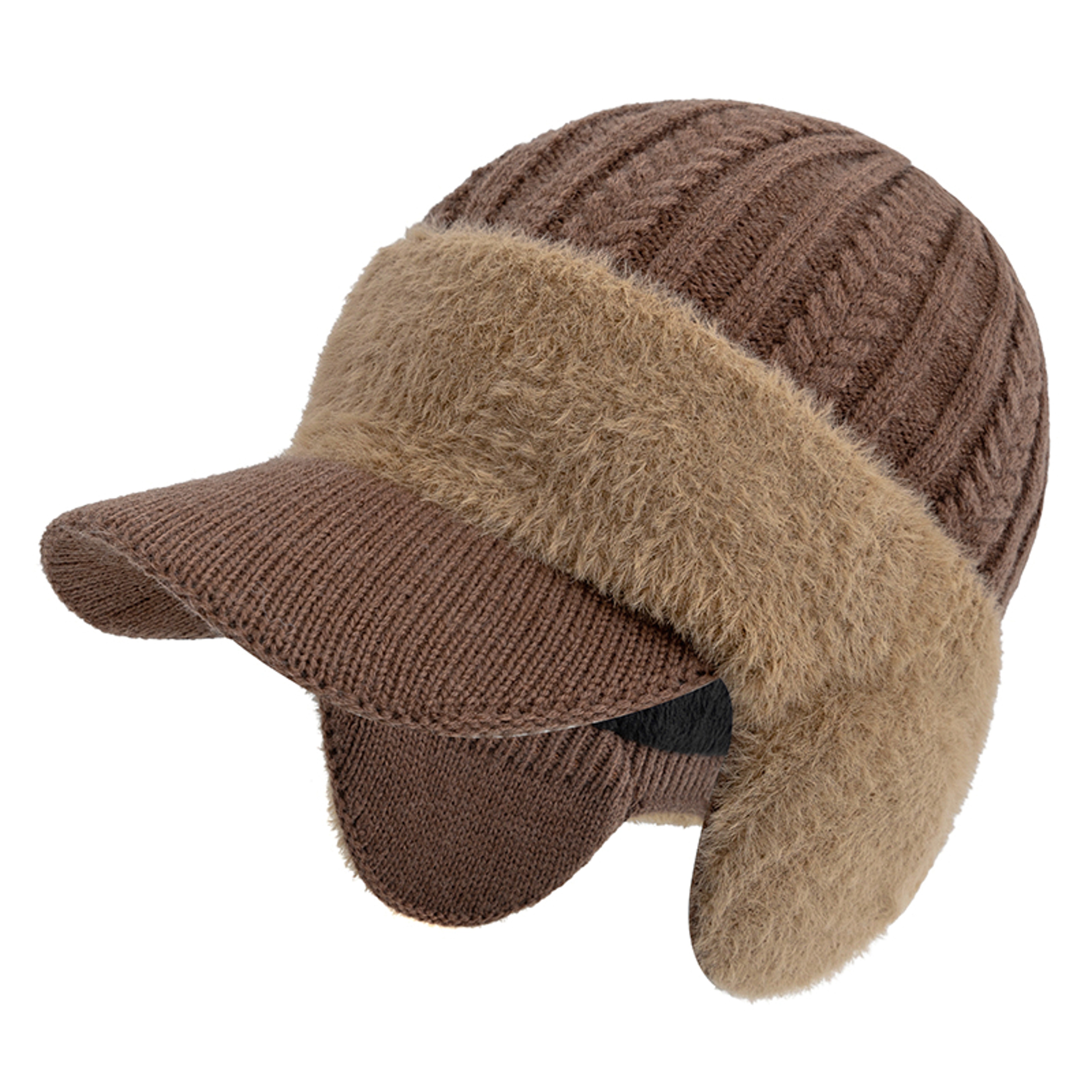 Fashion Faux Fur Beanie Hat, Plush Lined Winter Hat with Earflap, Men Outdoor Warm Cap Gift – view 8