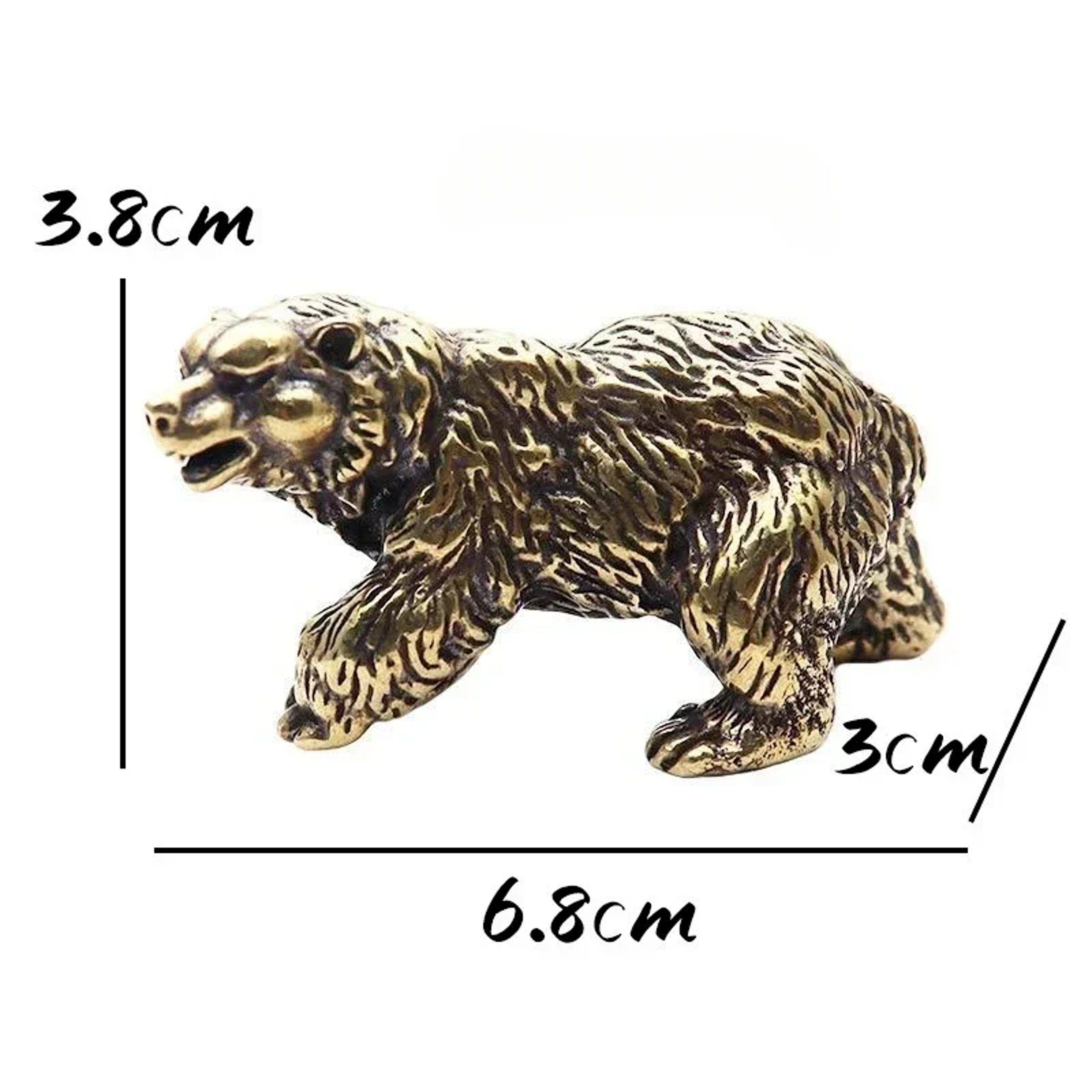 Brass Polar Bear Statue, Vintage Copper Animal Craft, Mini Tea Table Pet Accessories – view 6
