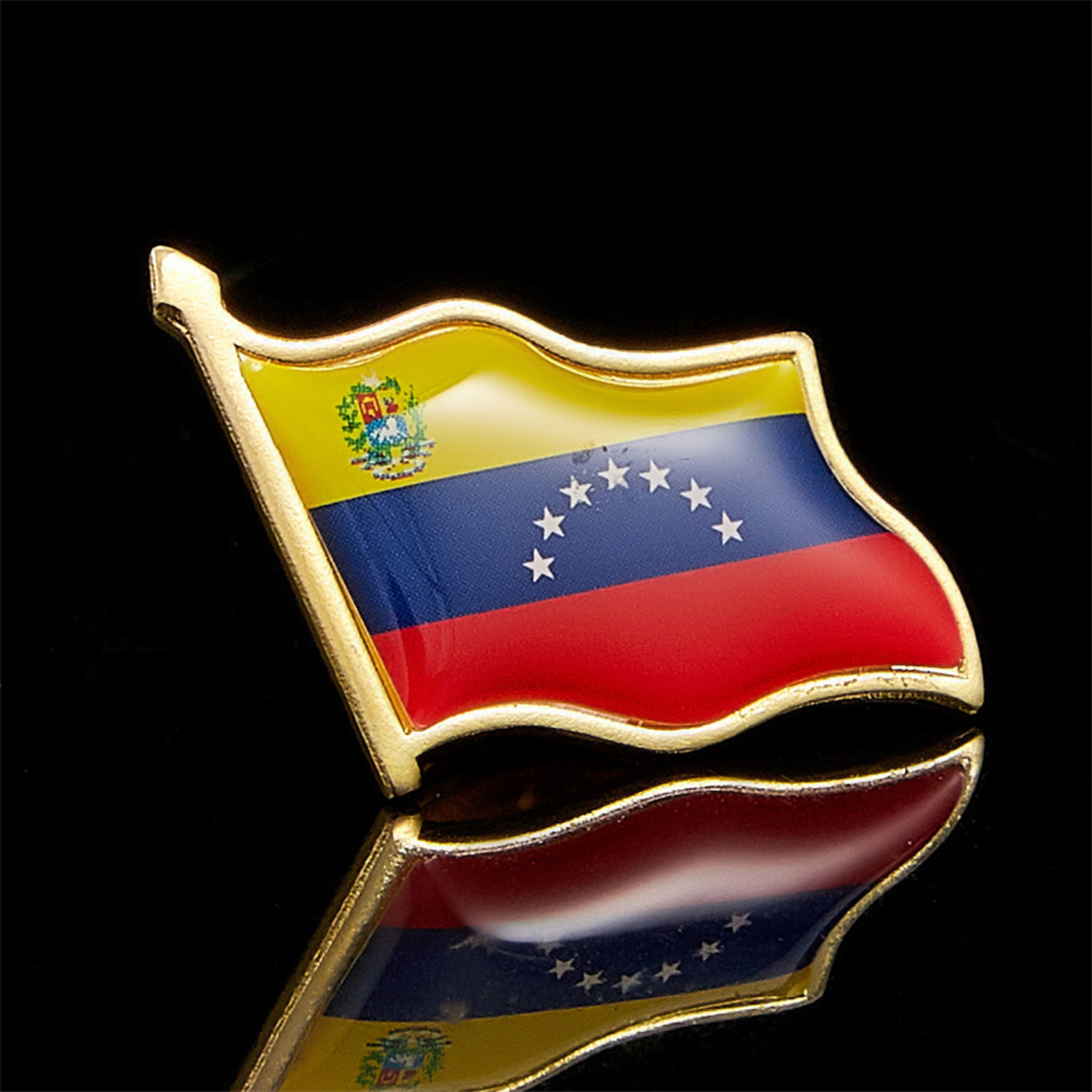 Waving National Flag Style Venezuela Fashion Flag Pin Brooch With Butterfly Clip, Safety Pins Flag Badge Brooch – view 3