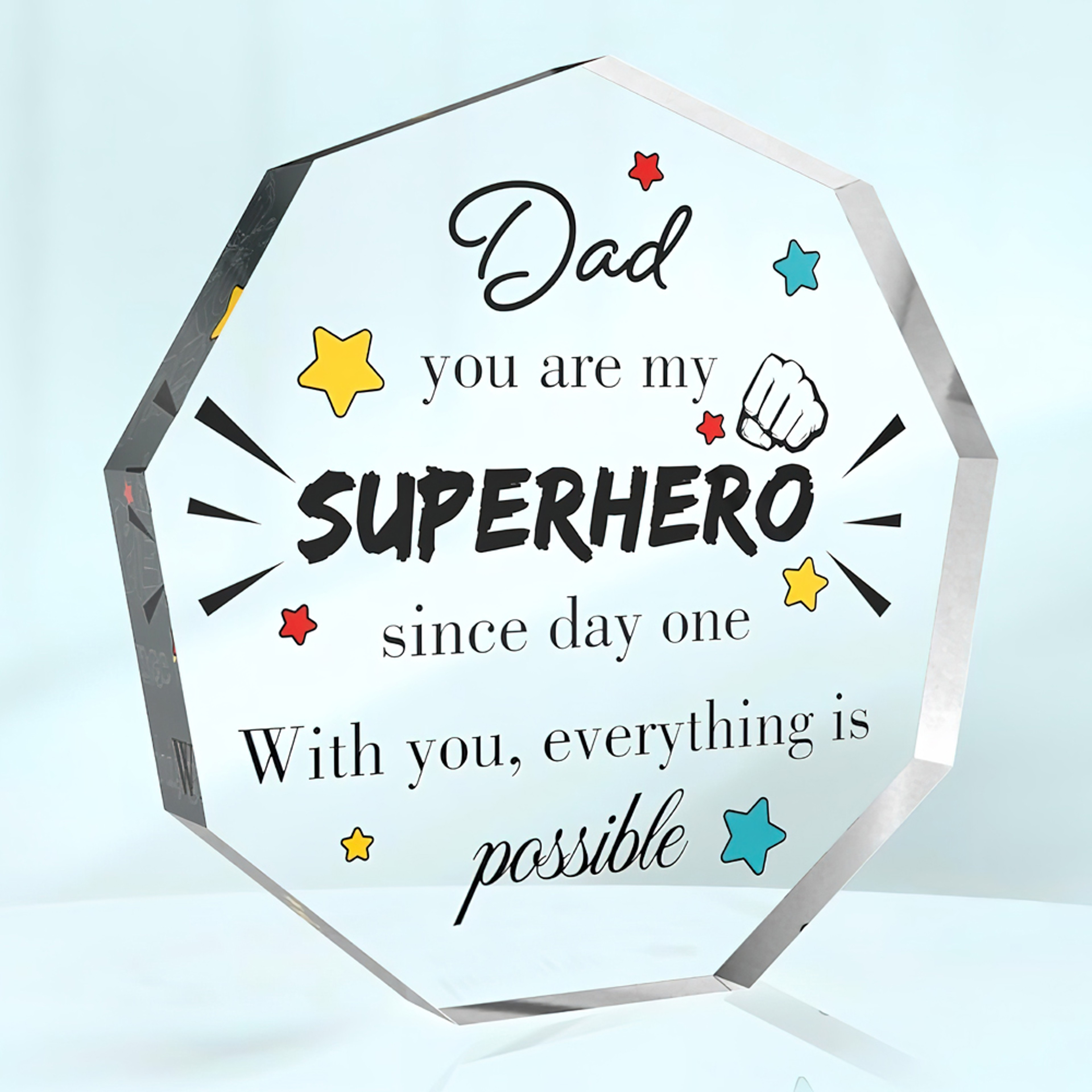 Unique Father Gift, Sentimental Fathers Day Dad Gifts for Men, Clear Acrylic Plaque Home Decor from Son Daughter – view 7