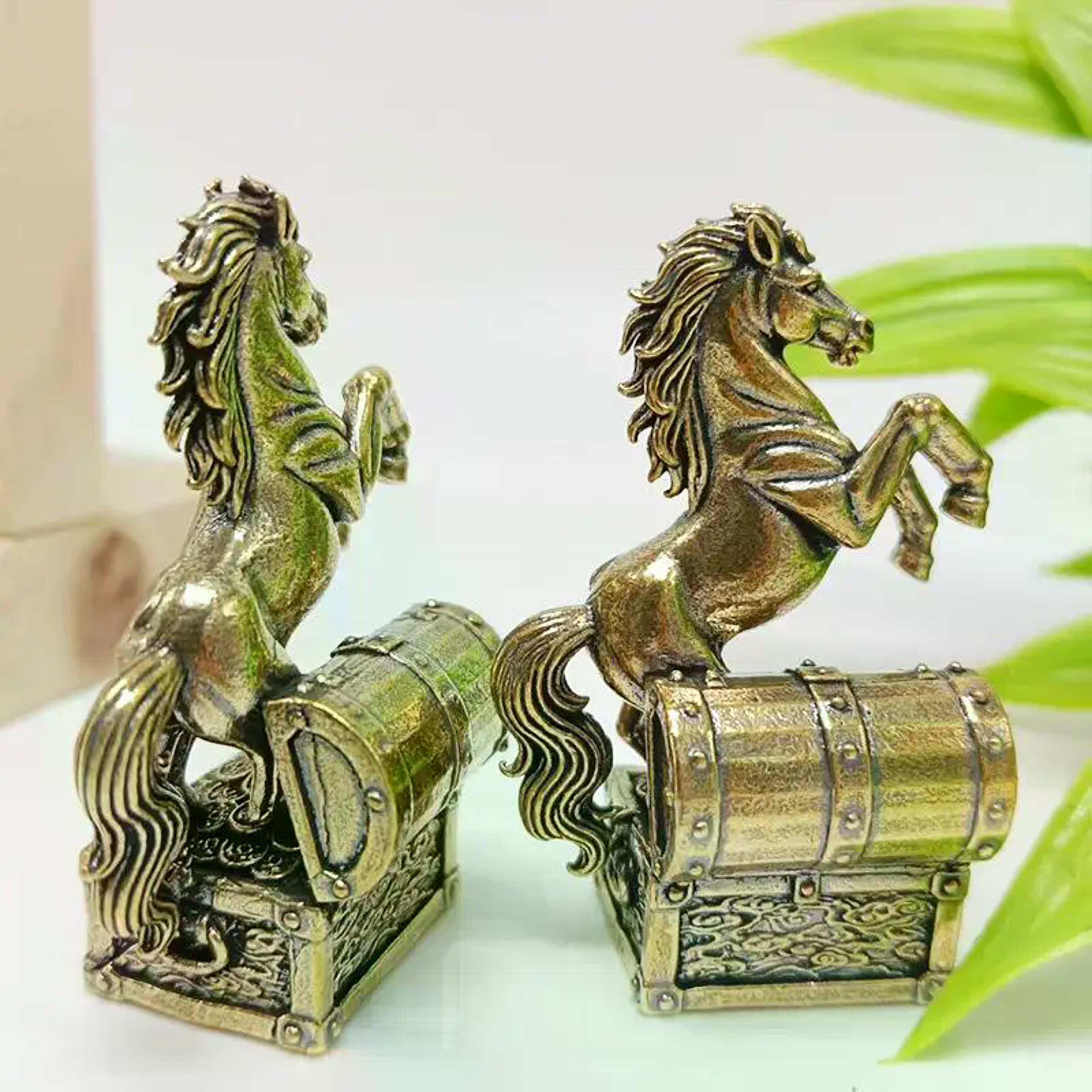 Feng Shui Horse Statue Crafted in Brass, Elegant Home Office Decor, Miniature Gift Accessory – view 5