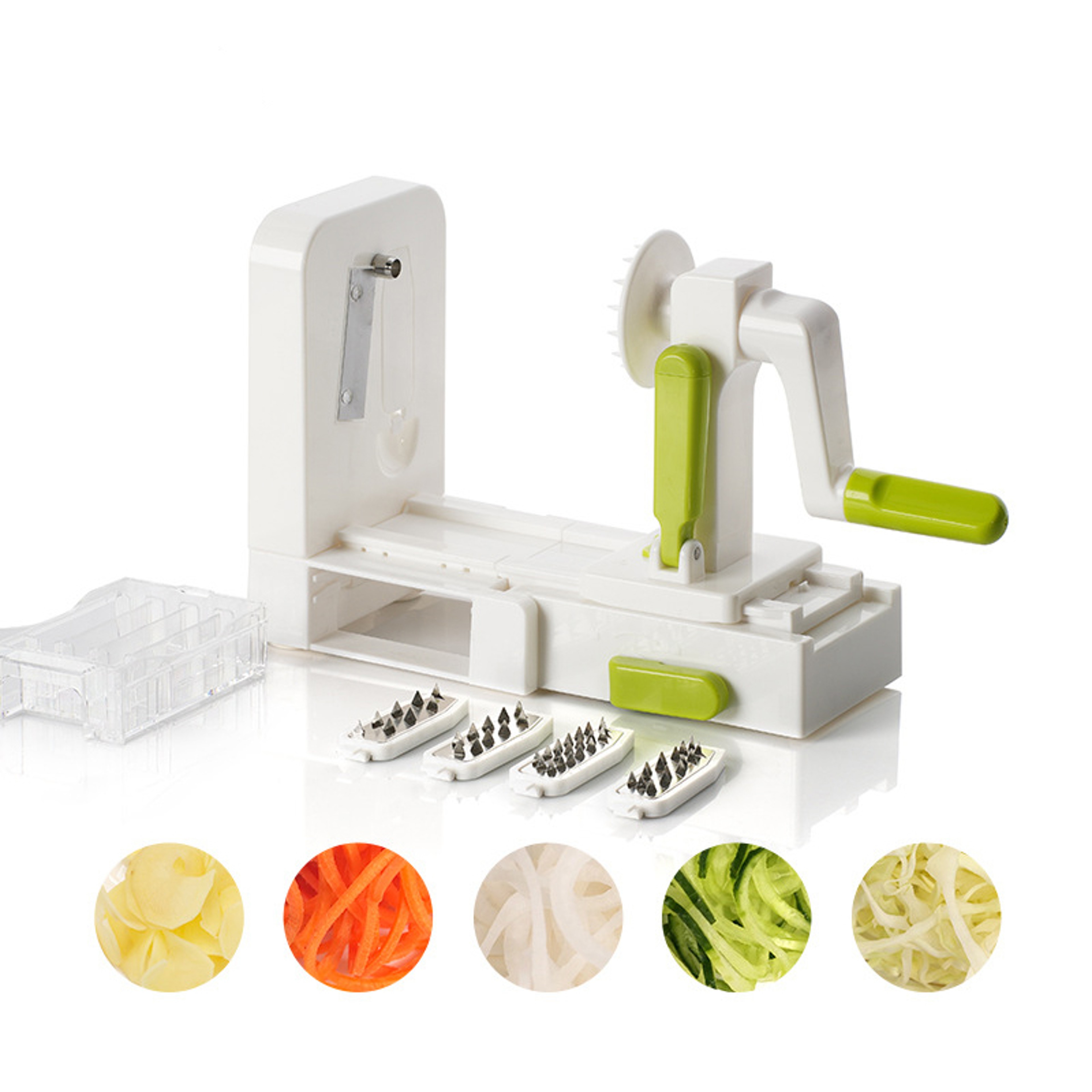 Foldable Veggie Pasta Maker, Rotary Cheese Vegetable Shredder for Quick Grating – view 1