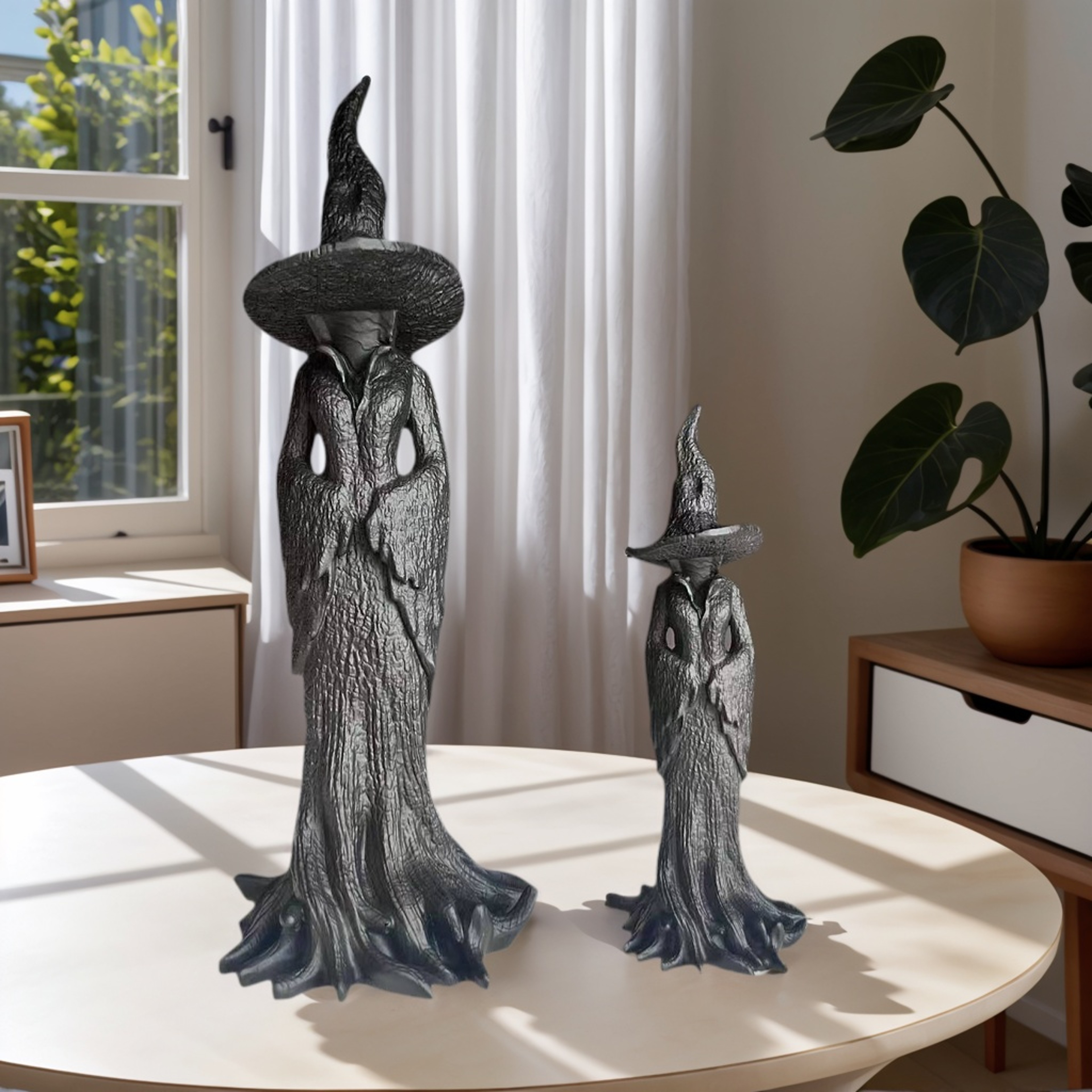 Halloween Home Desktop Decoration Spooky Atmosphere Creation GothicStyle Witch Statue Ornament Grea 0