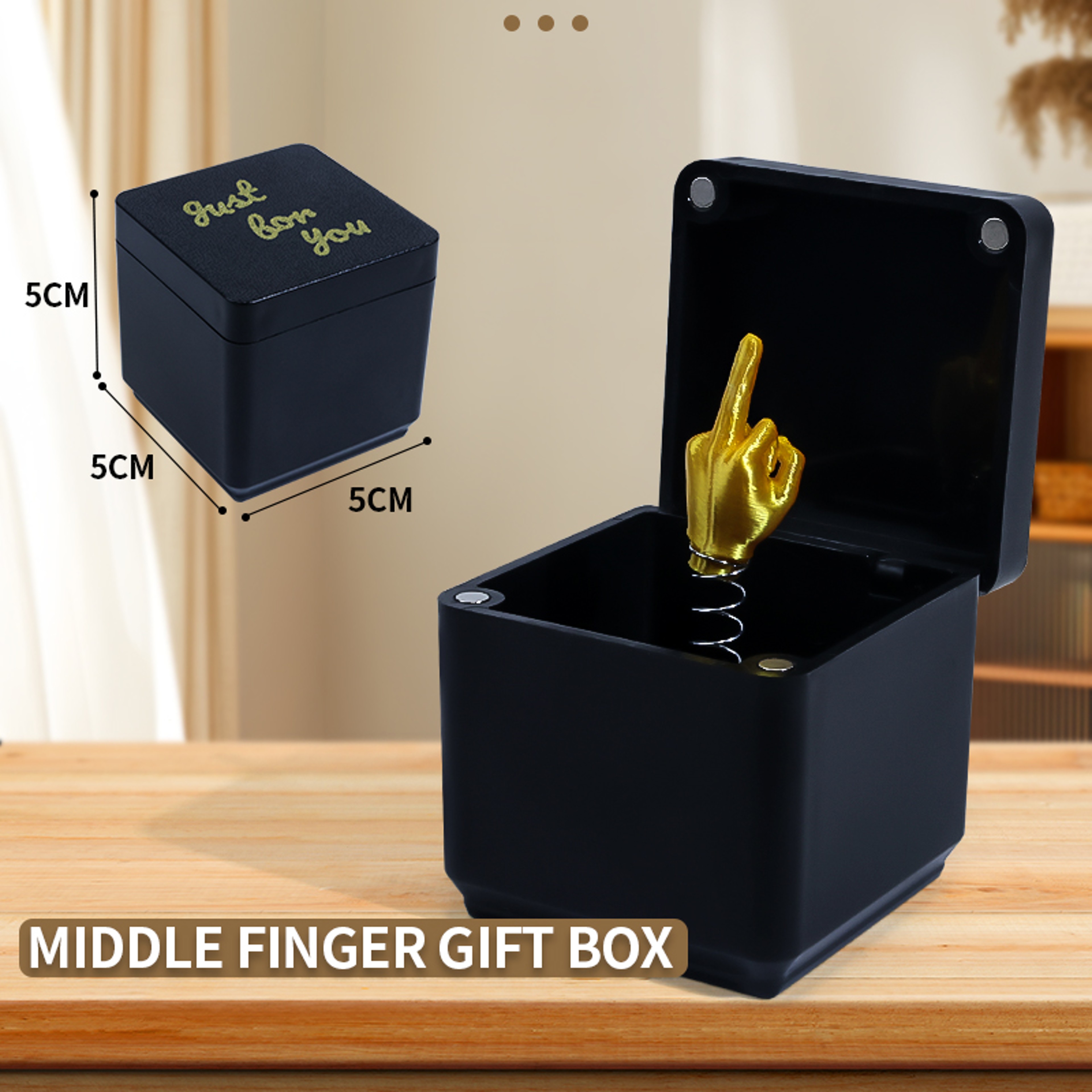 Funny Creative Office Desk Decoration, Unique Humor Decor, Middle Finger in a Box Prank Gift Item for Home or Work – view 6