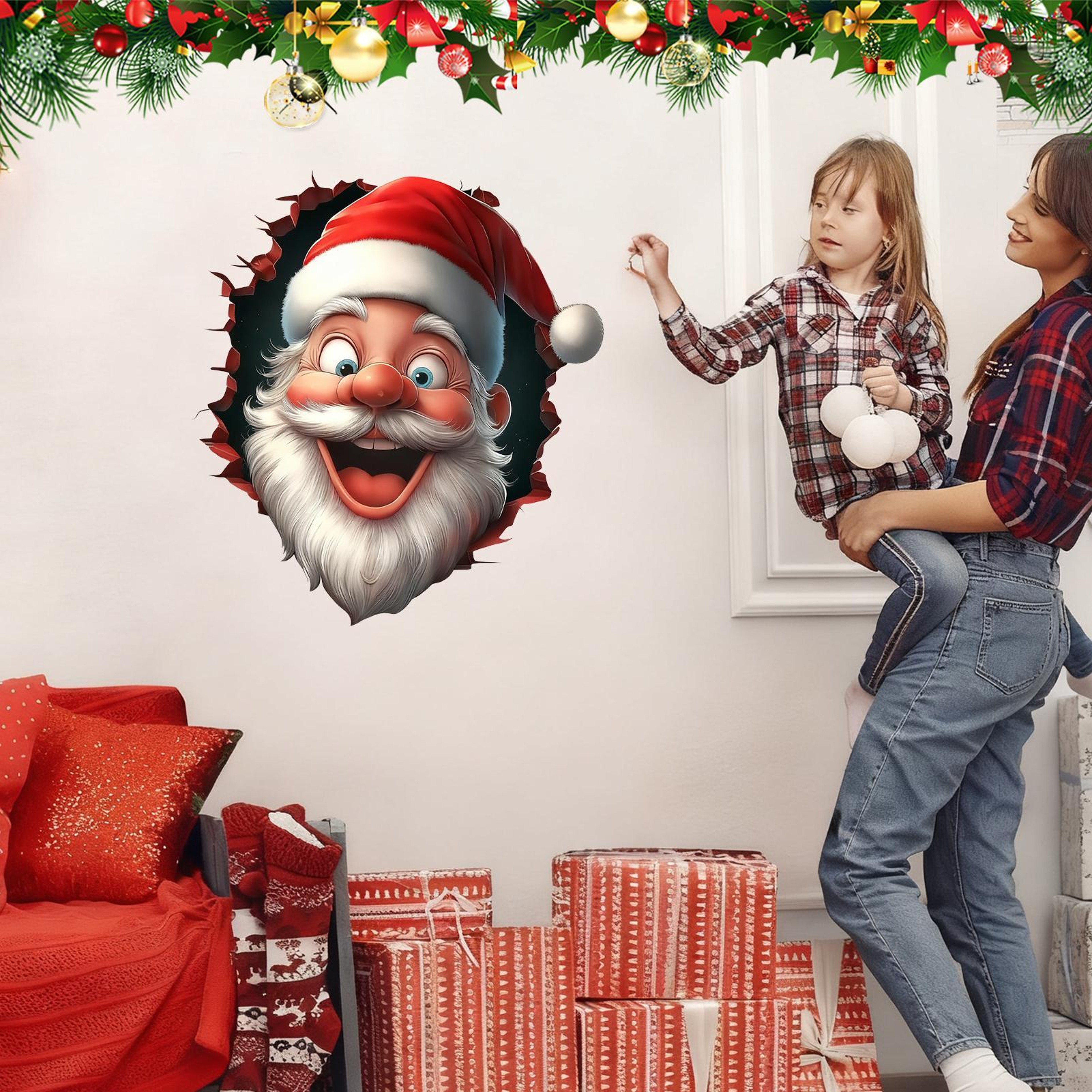 Holiday Home Decor Stickers for Home, Effect Peel and Stick Funny Christmas, Cartoon Decals Winter – view 3