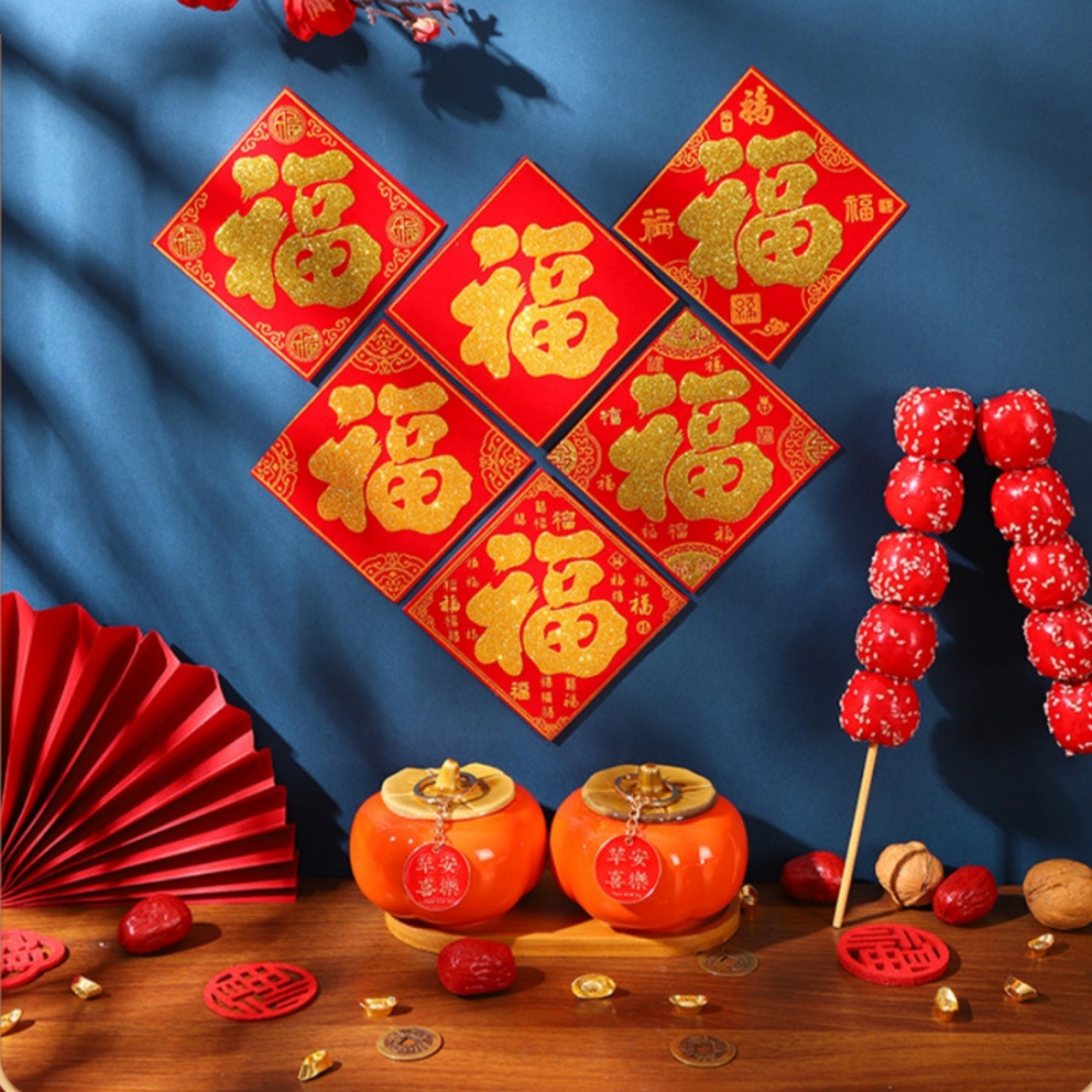 Chinese Lunar New Year Horse, Mini Fu Character Stickers, Door Window Wall Decorations for Spring Festival – view 4