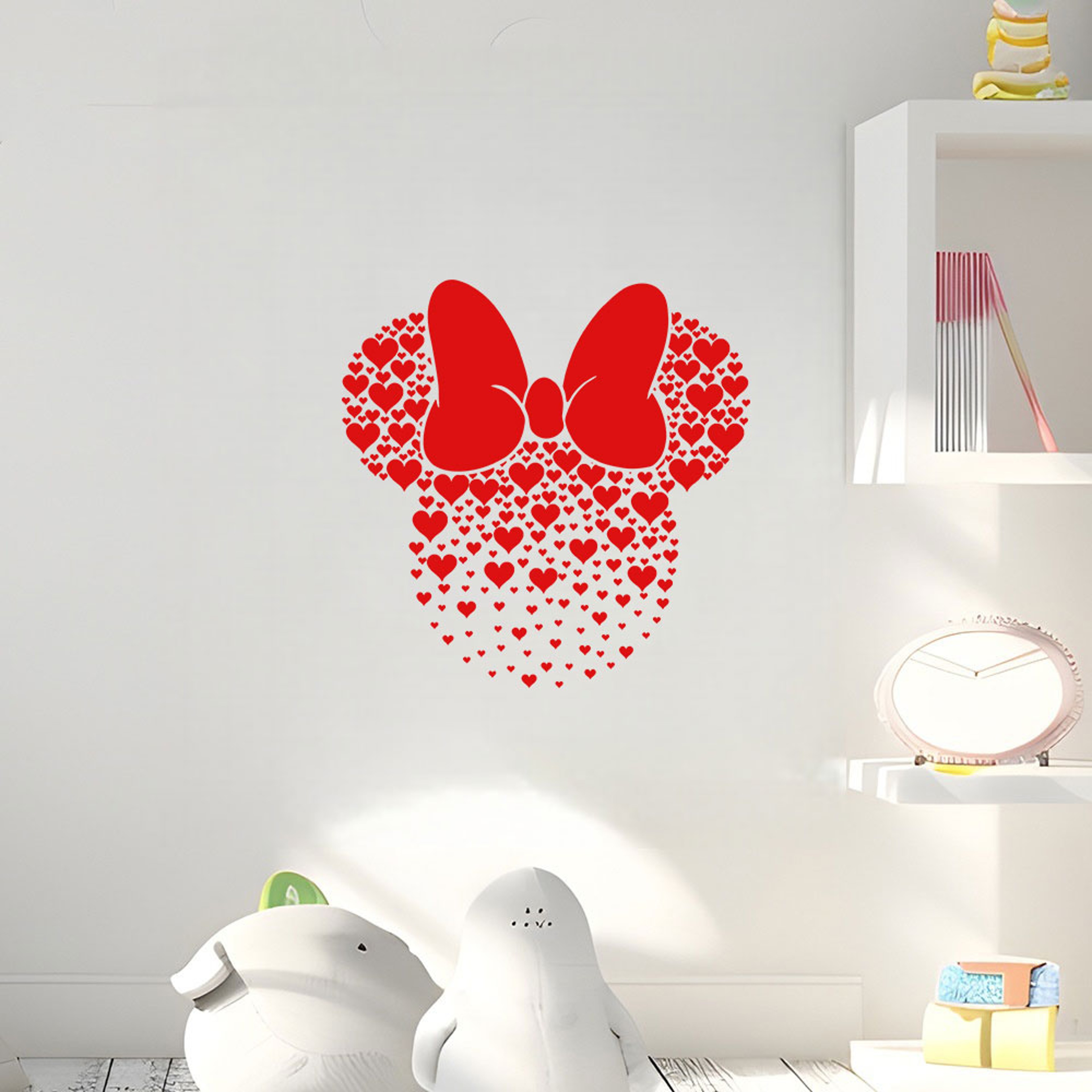 Disney Pink Valentine's Day Mouse Heart Bow Sticker, Decorative Sticker for Doorways Walls Home – view 2