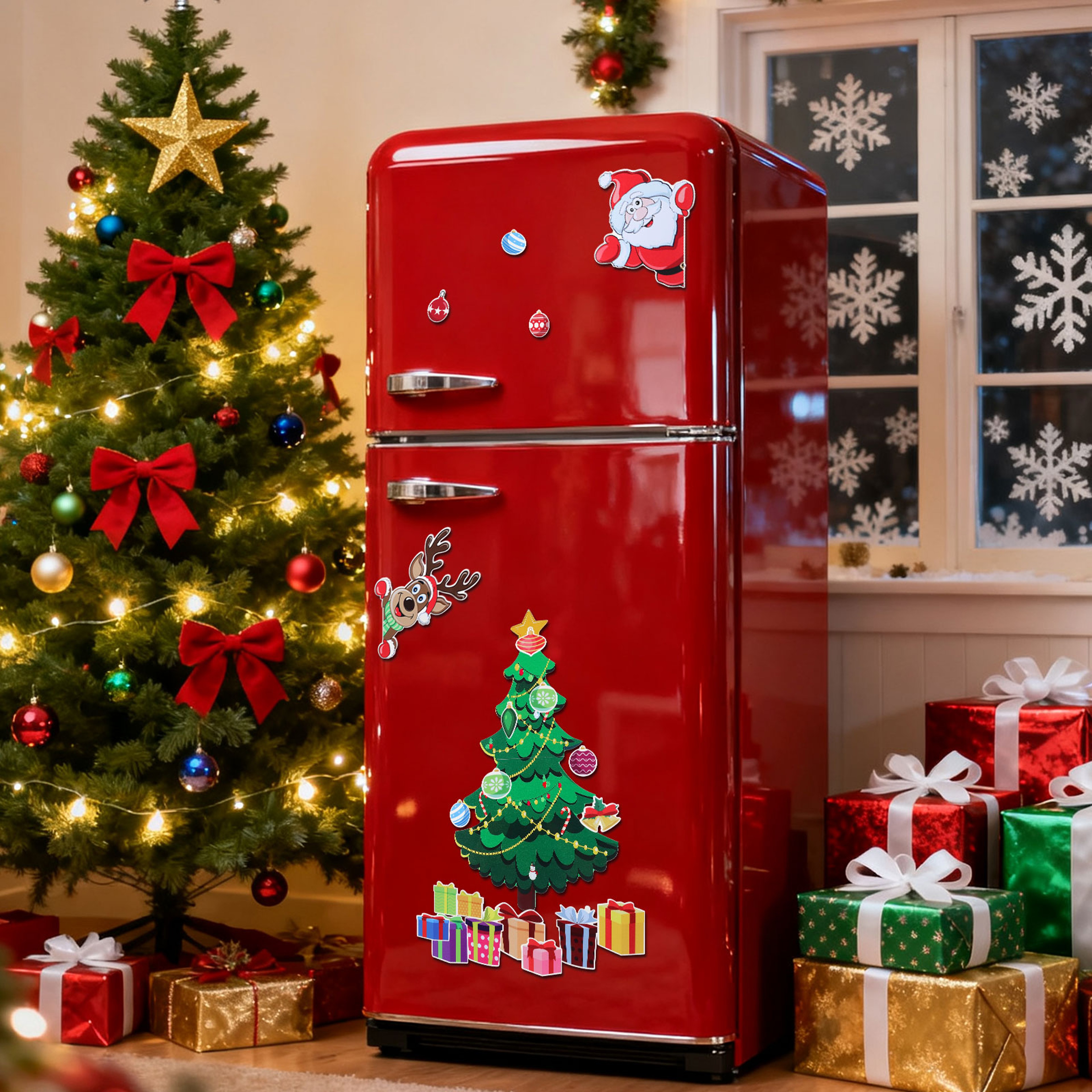 Holiday Home Christmas Tree Magnetic Fridge, Kitchen Decor Xmas, Refrigerator Sticker, Magnets, Garage Door Ornament – view 5