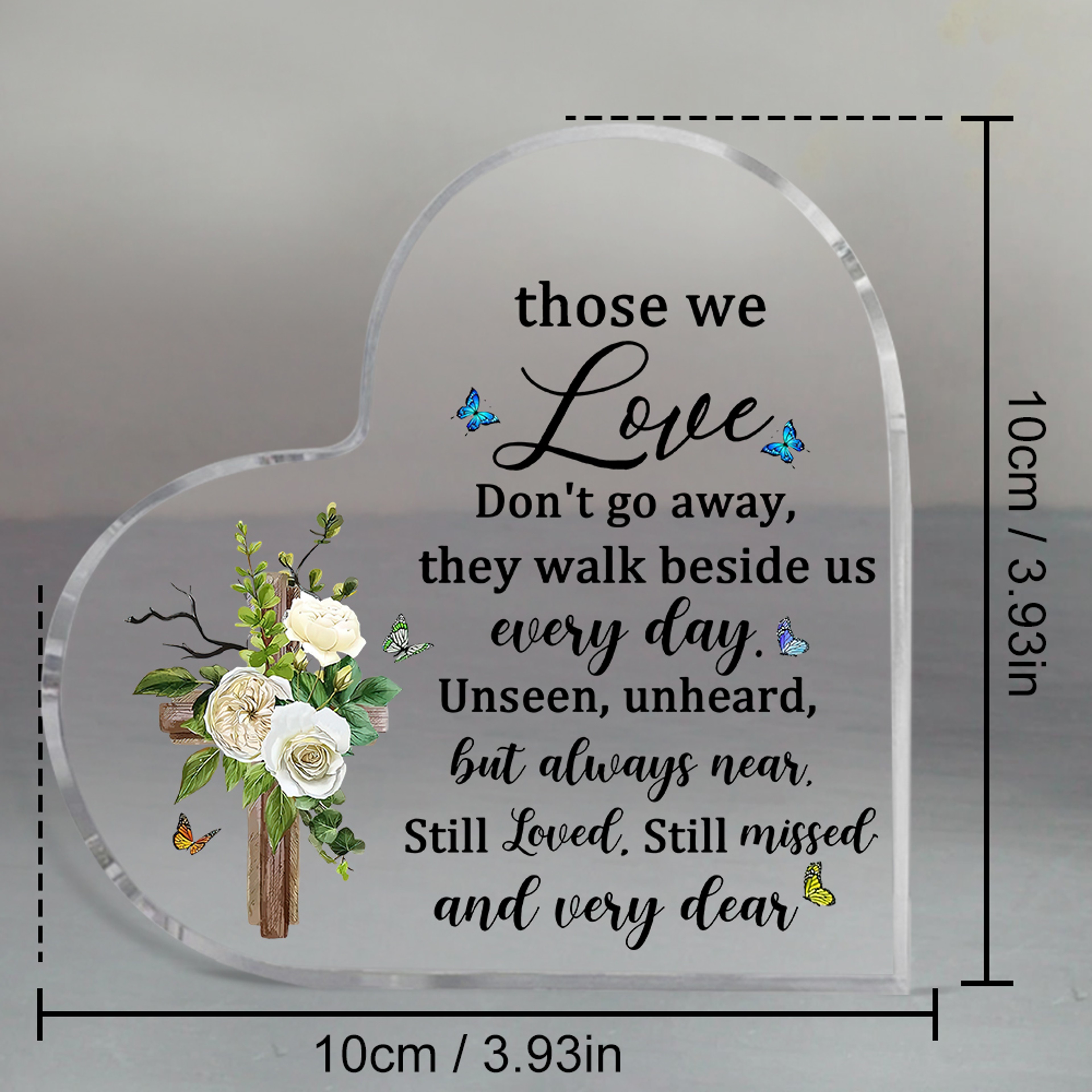 Heart Sympathy Bereavement Gift, Acrylic Memorial Gift, Loss of Loved One Remembrance Table Decor for Mom – view 6