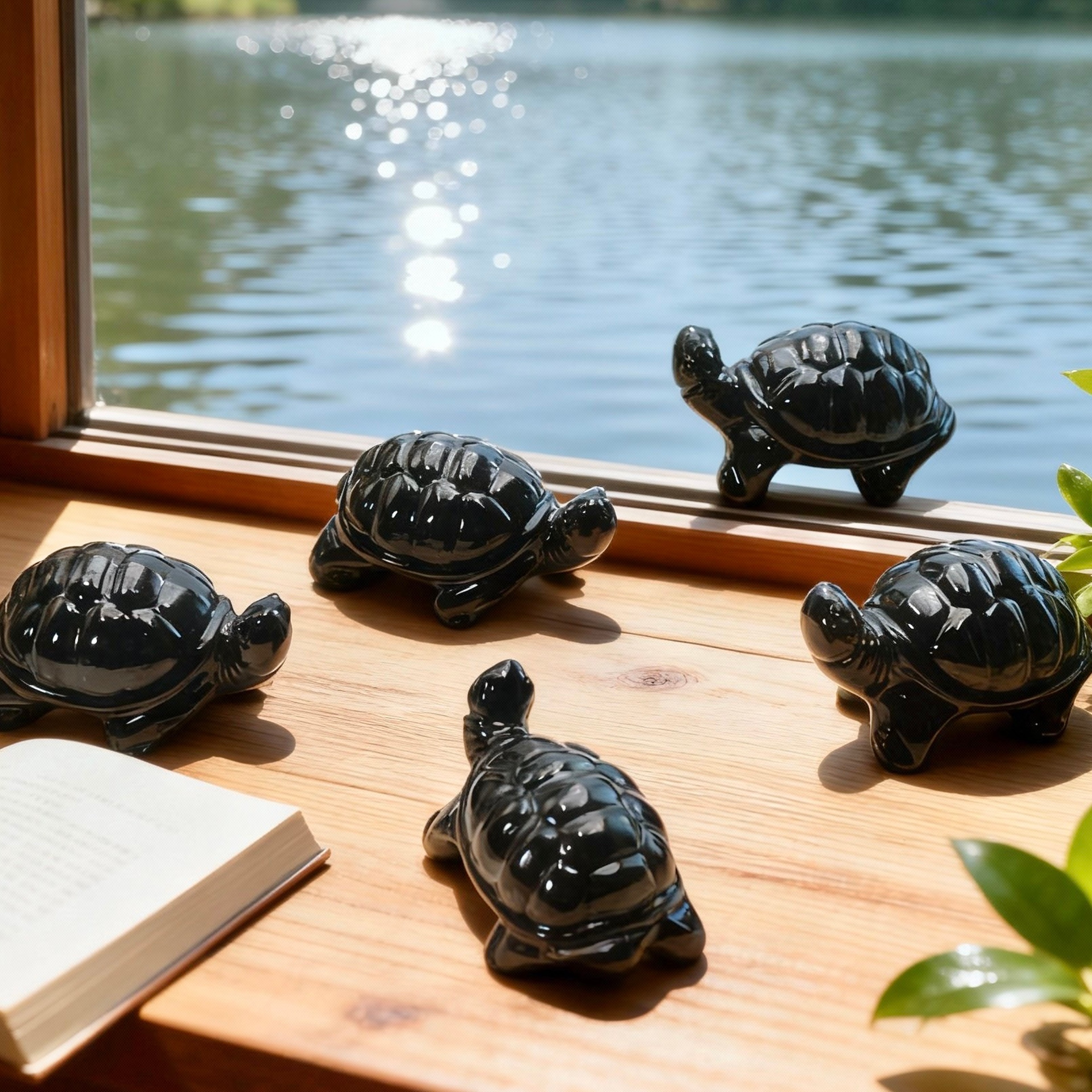 Obsidian Tortoise Carving for Home Decor, Ideal Festival Gift and Decoration – view 2
