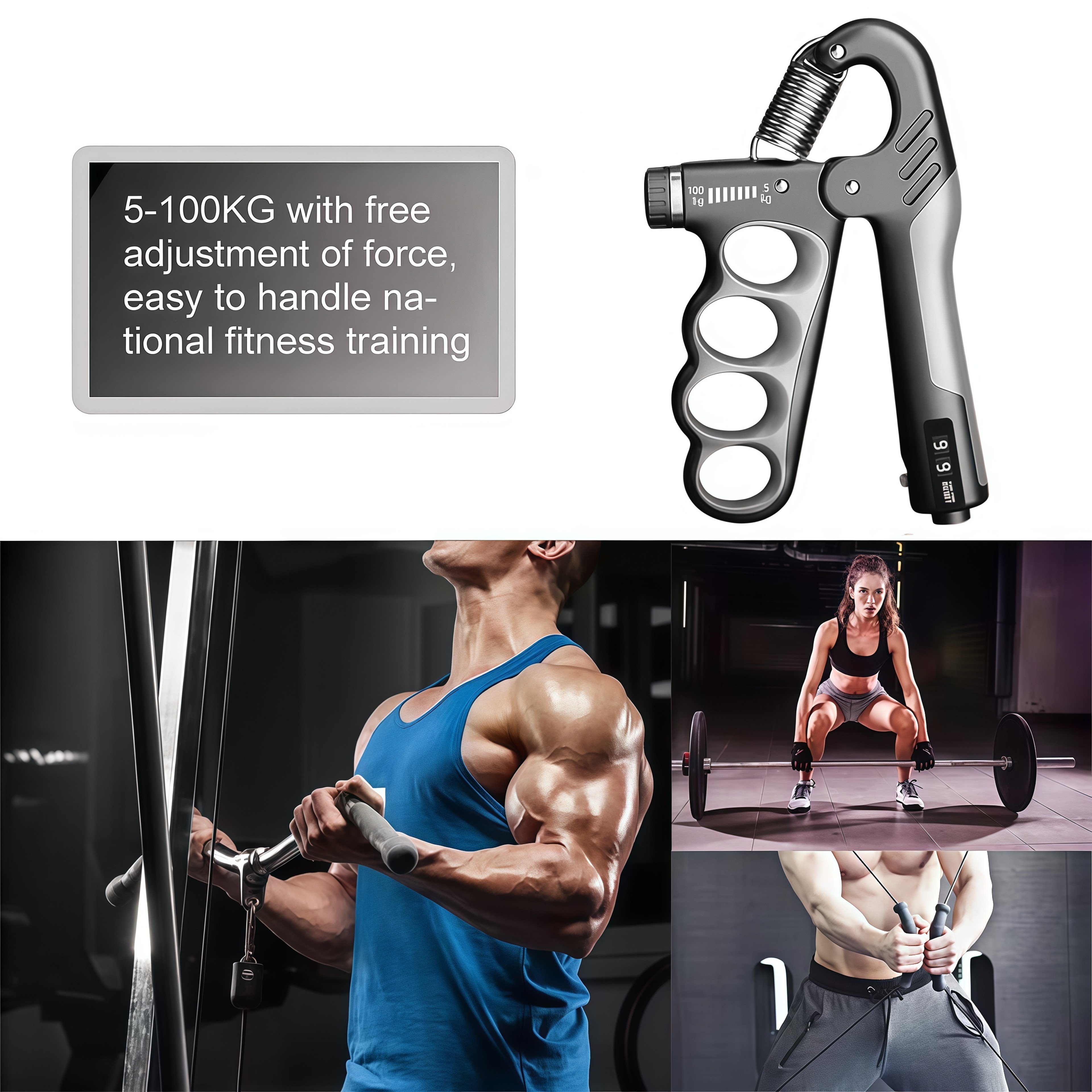 Finger Grip Trainer Adjustable Hand Gripper Wrist Strengthener For Forearm  Muscle Recovery 4