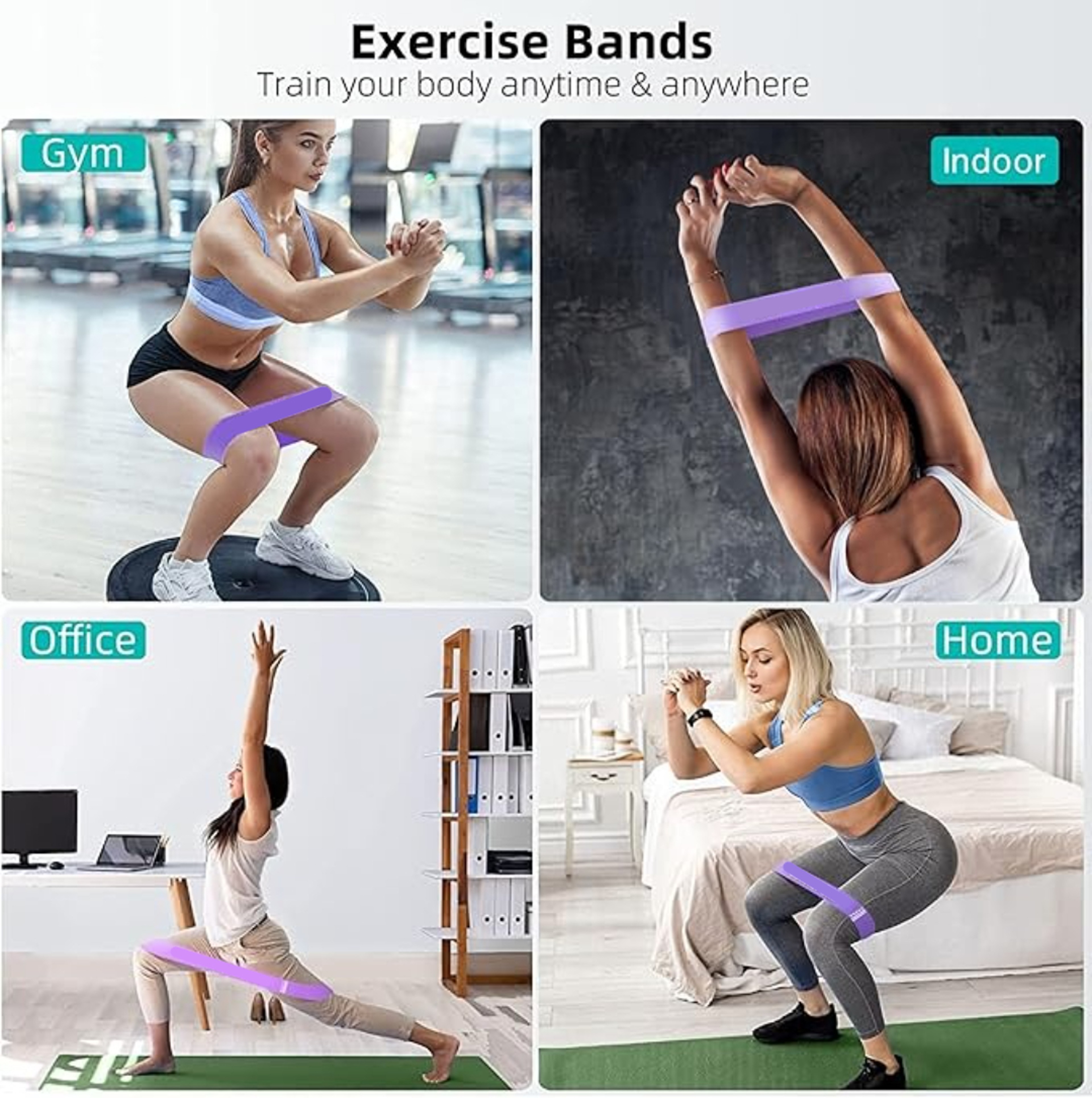 Resistance Bands For Full Body Exercise Yoga  Physical Therapy Stretching 4