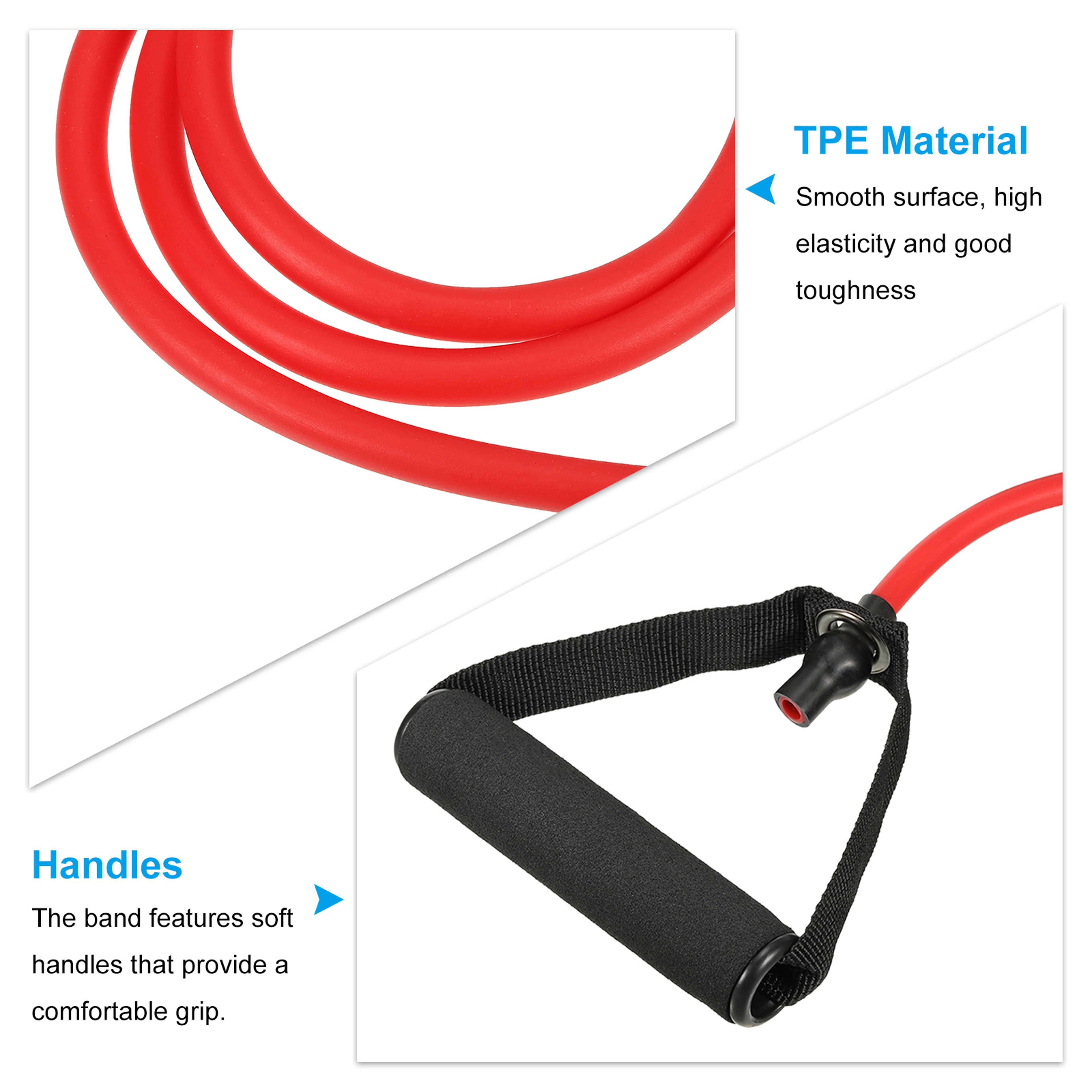 TPE Elastic Exercise Band for Home Workouts, Uxcell Resistance Band with Handles for Strength Training – view 3