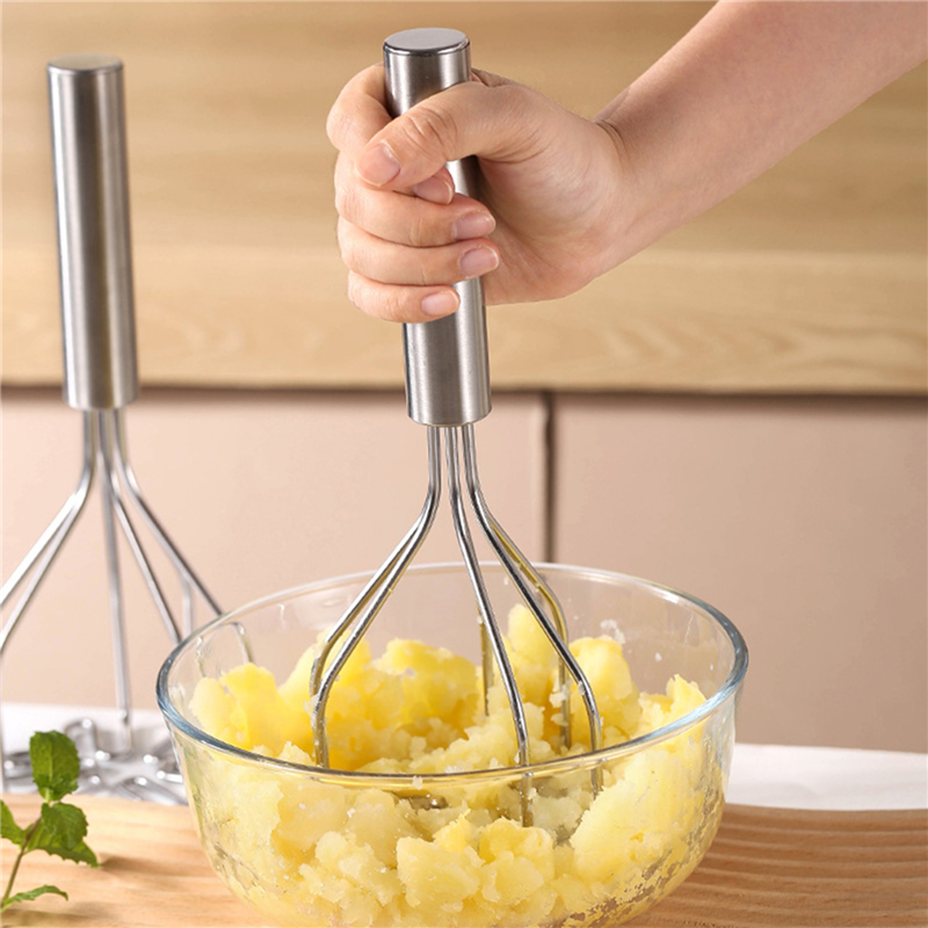 Stainless Steel Masher Ricer for Potatoes, Fruit Crusher, Puree Juice Maker Kitchen Tool, Smooth Mashed Potatoes Pusher – view 2