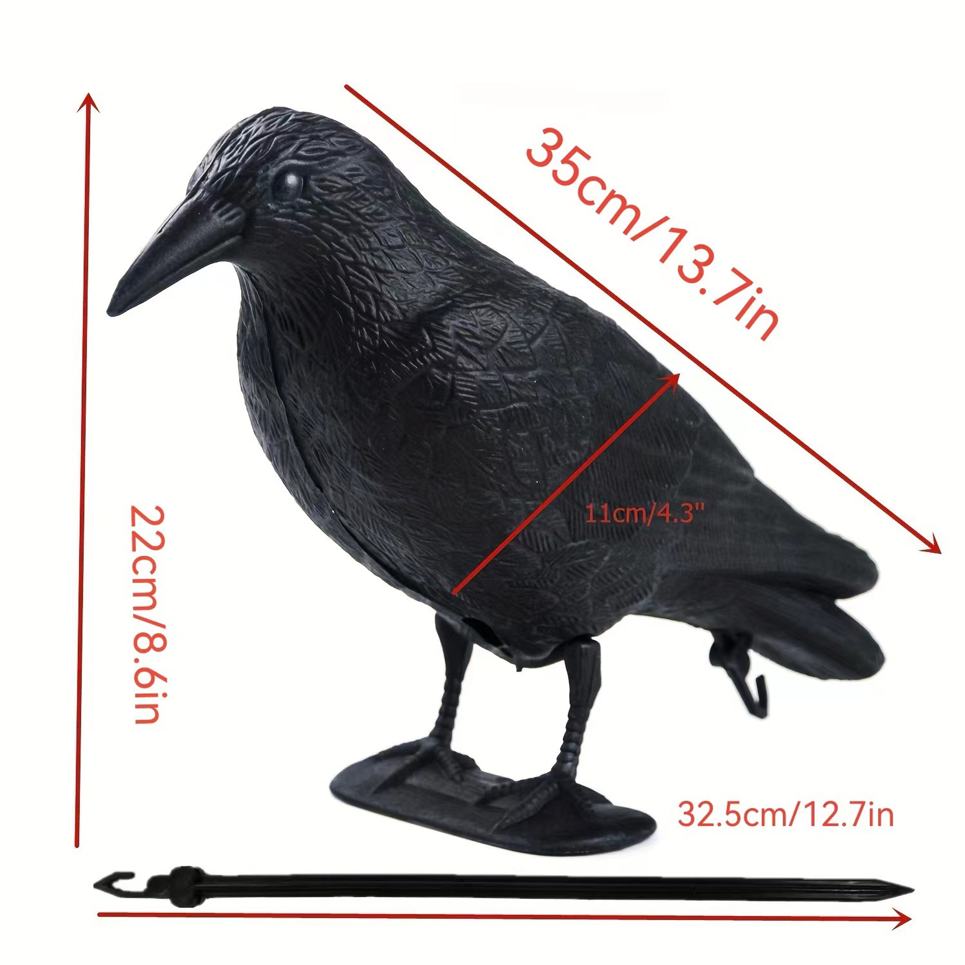 Realistic Crow Scarer Bird Decor, Lifelike Plastic Pigeon & Crow for Garden & Yard Protection – view 7