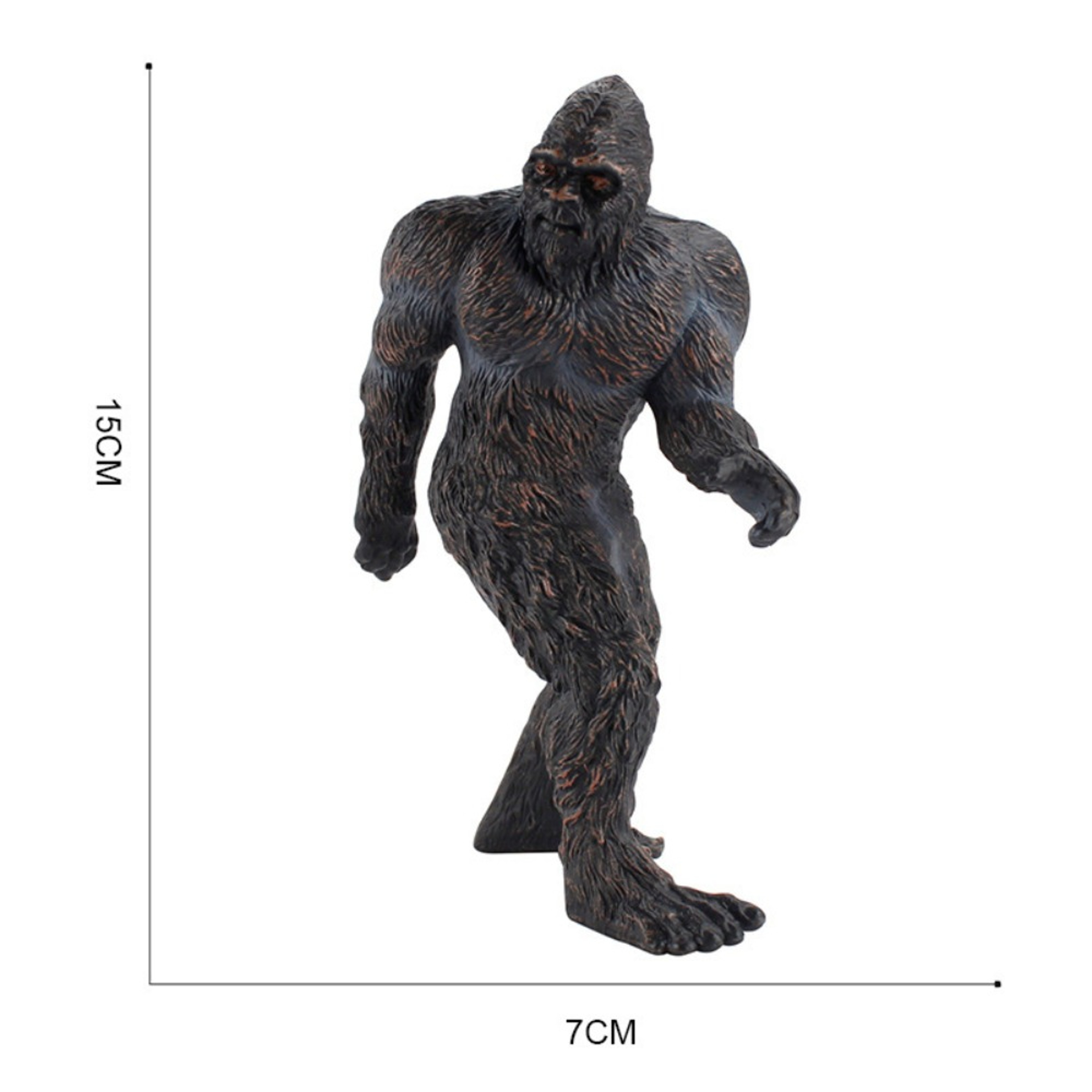 Black Brown Primitive PVC Bigfoot Statue for Indoor Tabletop Desk Decoration – view 5