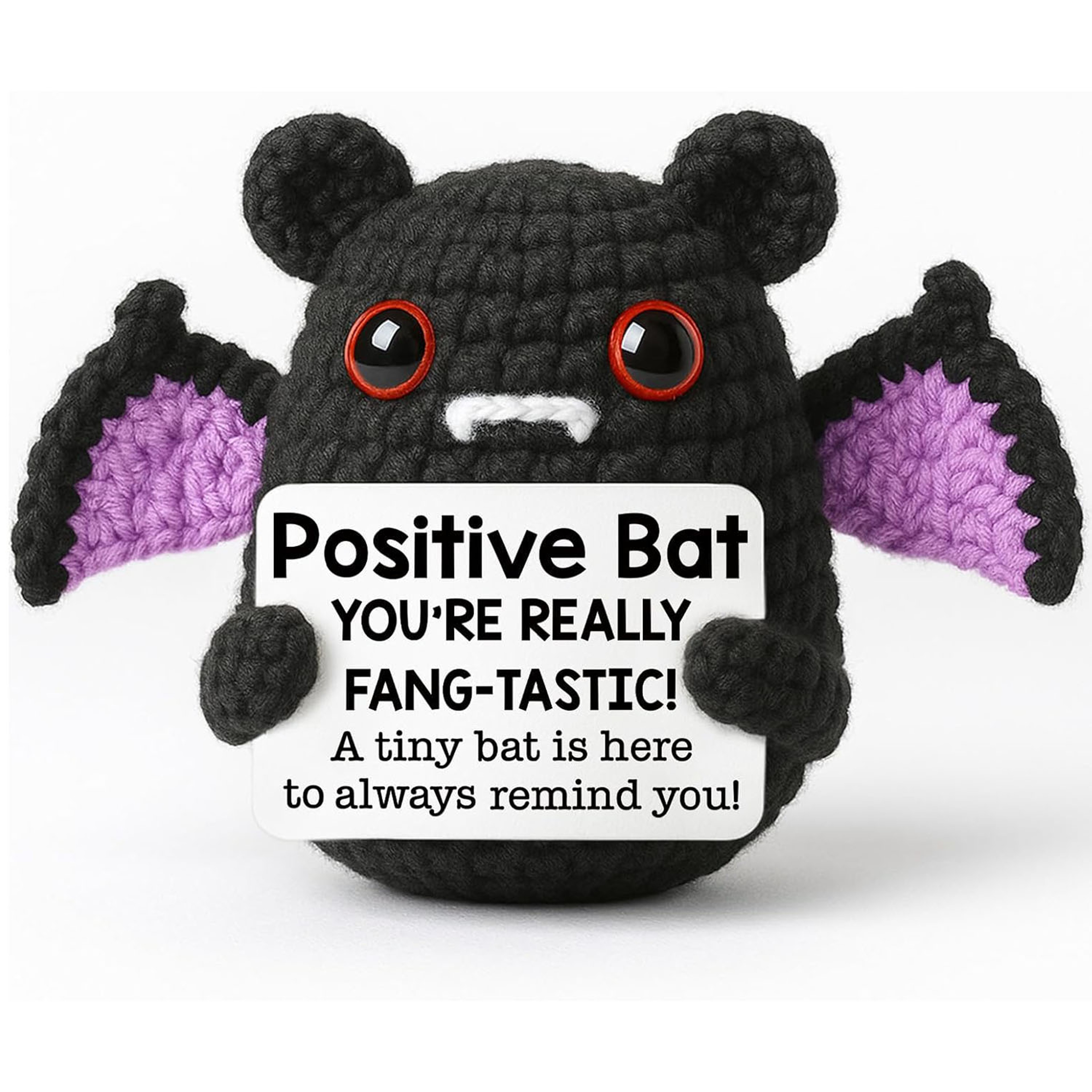 Handmade Positive Bat Doll With, Card Home Decoration, Knitting Bat Halloween Ornament, Room Decor Halloween Party Gift – view 1