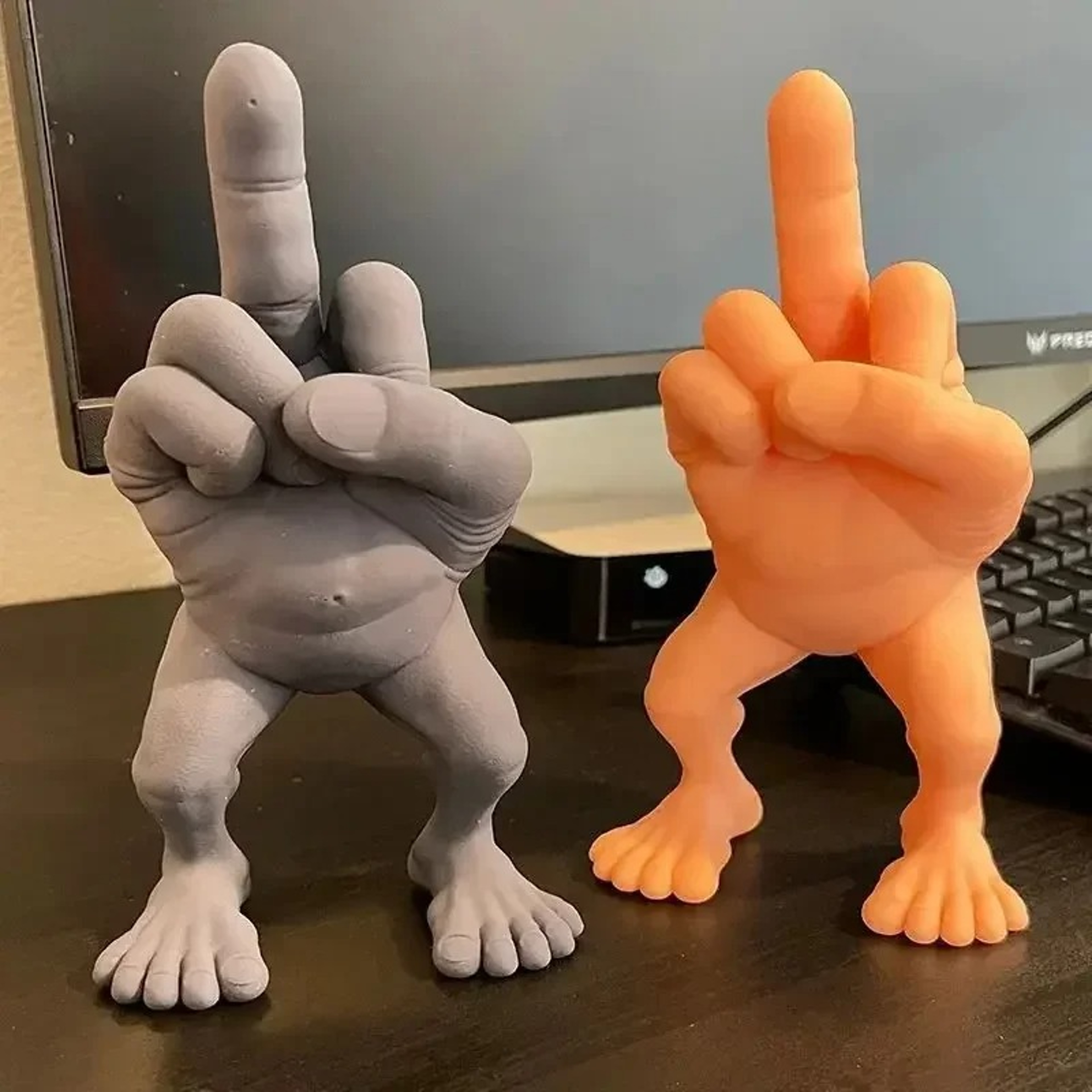 Funny Decorations Middle Finger with Legs Statue, Car Desk Ornament for Home or Office – view 3