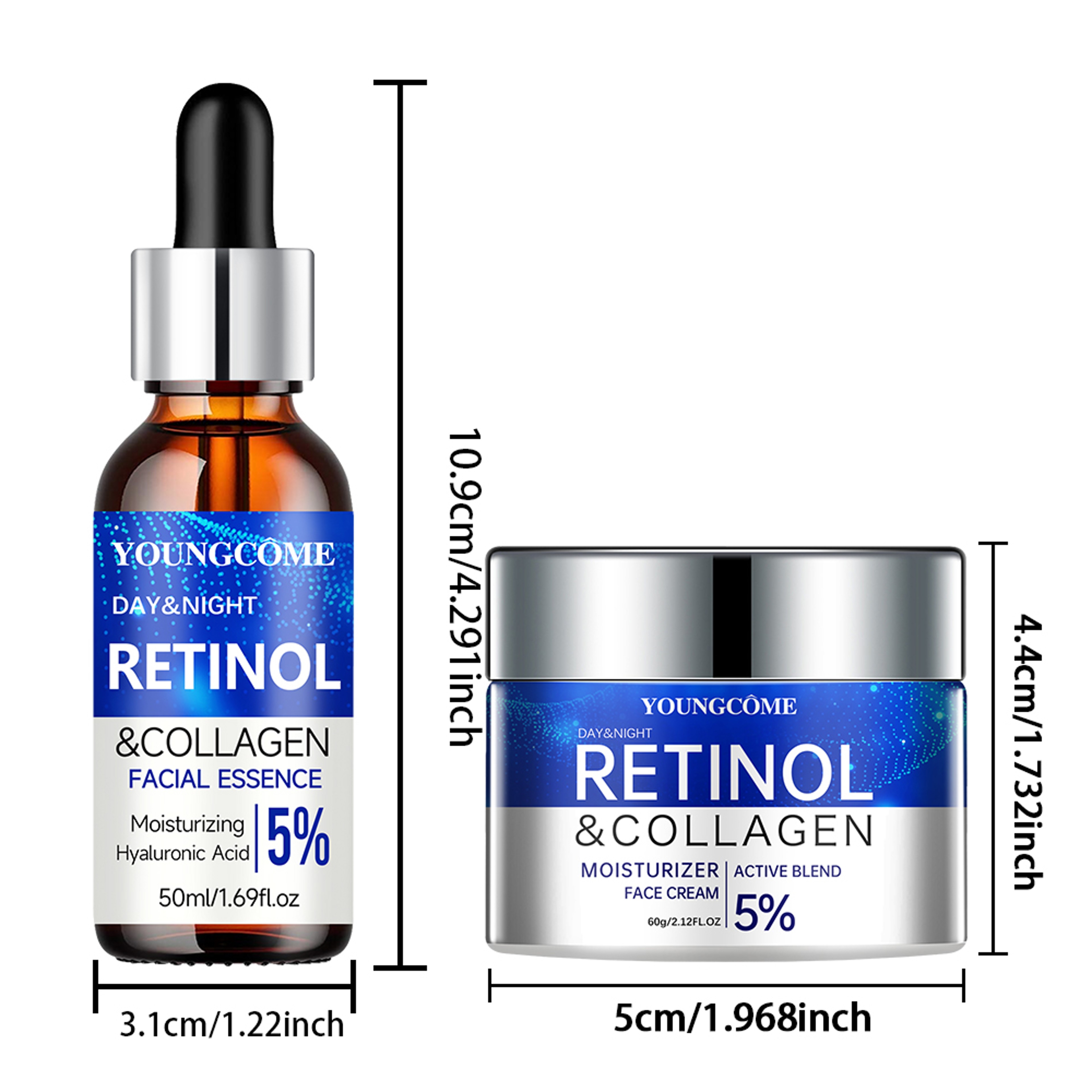 Smooth Wrinkles  Boost Elasticity With Retinol Cream Serum Combo Set 7