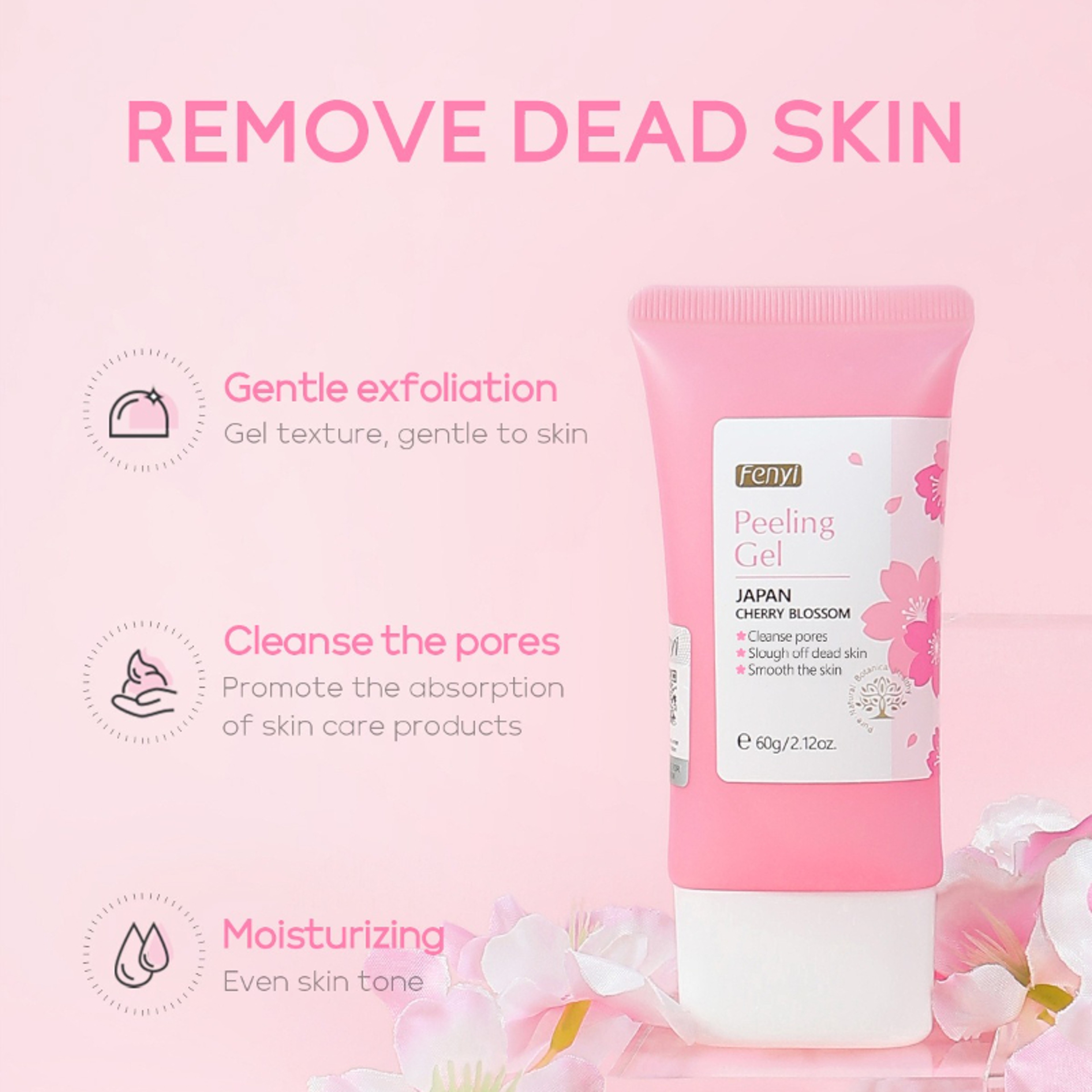 Facial Exfoliating Cherry Blossom Peeling Gel, Moisturizing Tender Body Cleansing Skin Care – view 5