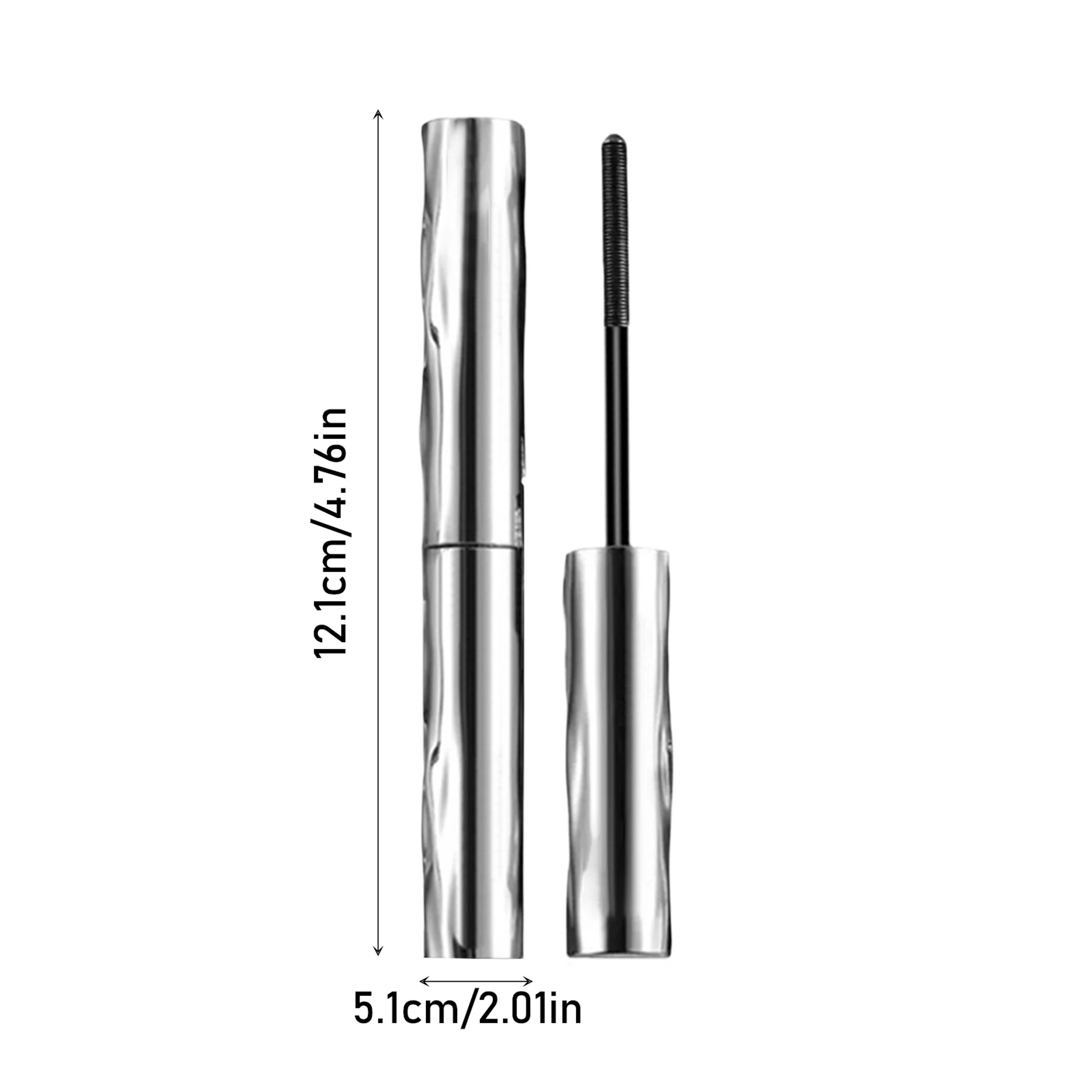 Black Silk Fiber Waterproof Mascara, Long Curling, Non-Clumping Eyelash Extensions in Metallic Tube Makeup for Eyes – view 5