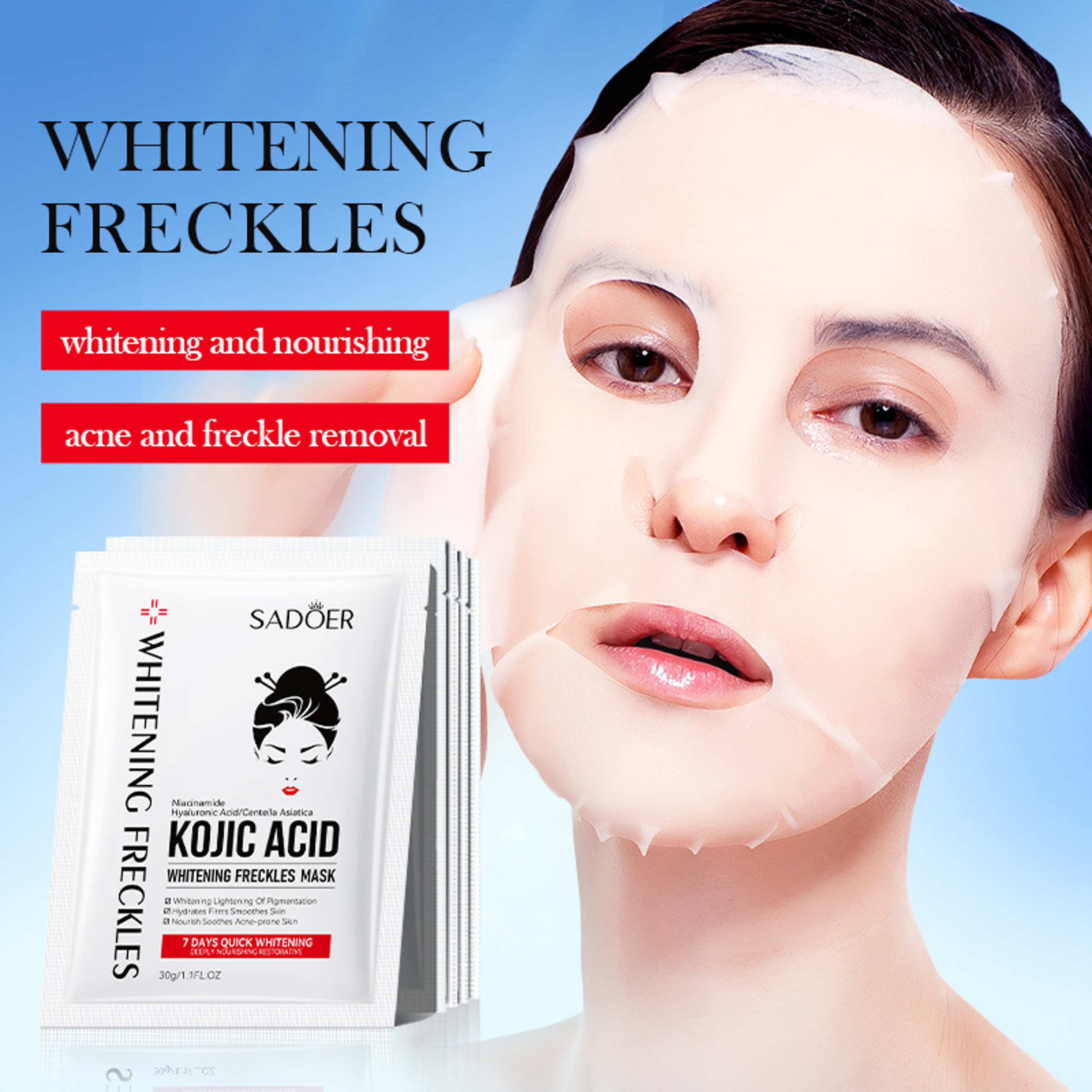 Brightening Facial Mask, Moisturizing Acid Face Mask, Hydrating Sheet Masks for Skin Care – view 2
