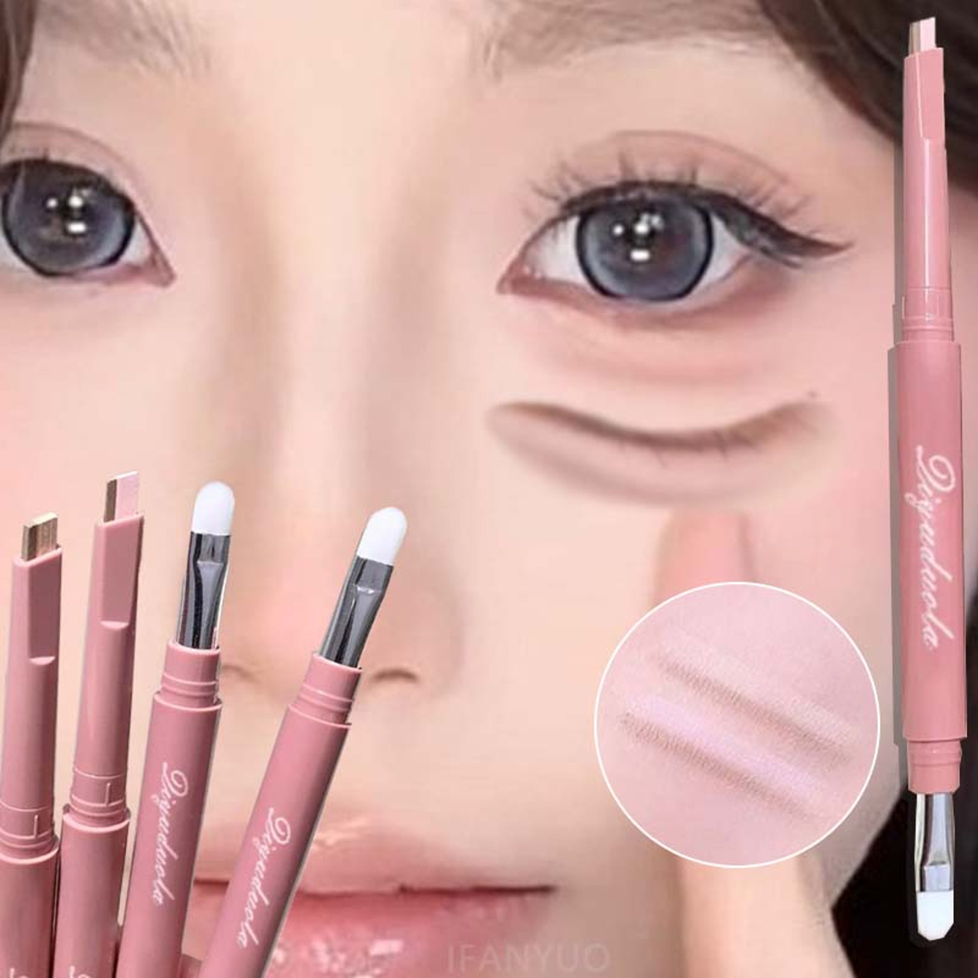 Natural Dual-Color Lying Silkworm Aegyo Sal Pencil, Waterproof Under-Eye Highlighter and Contour Makeup Pen – view 1