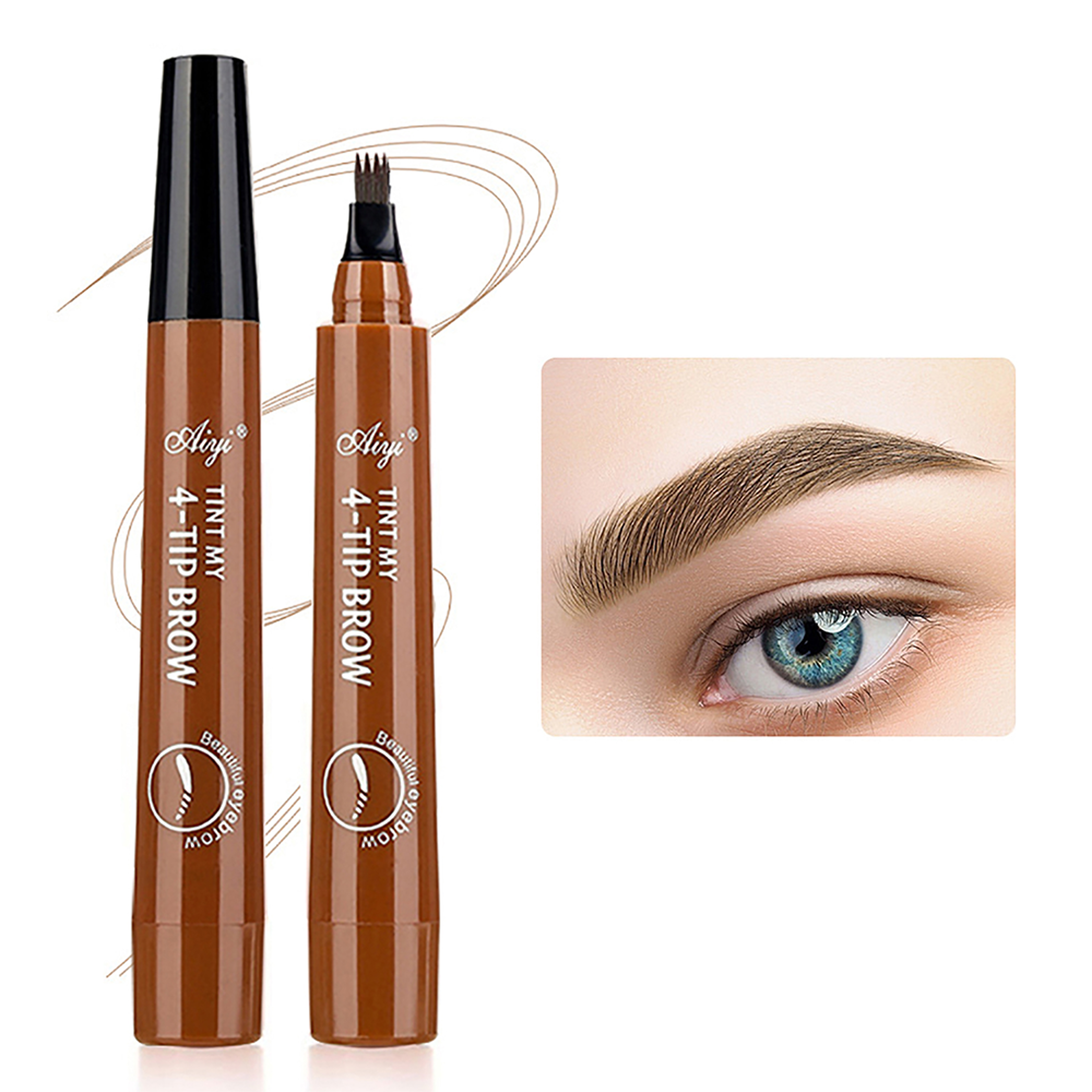 Waterresistant Fourend Eyebrow Pencil Nonsmudged Longlasting 8