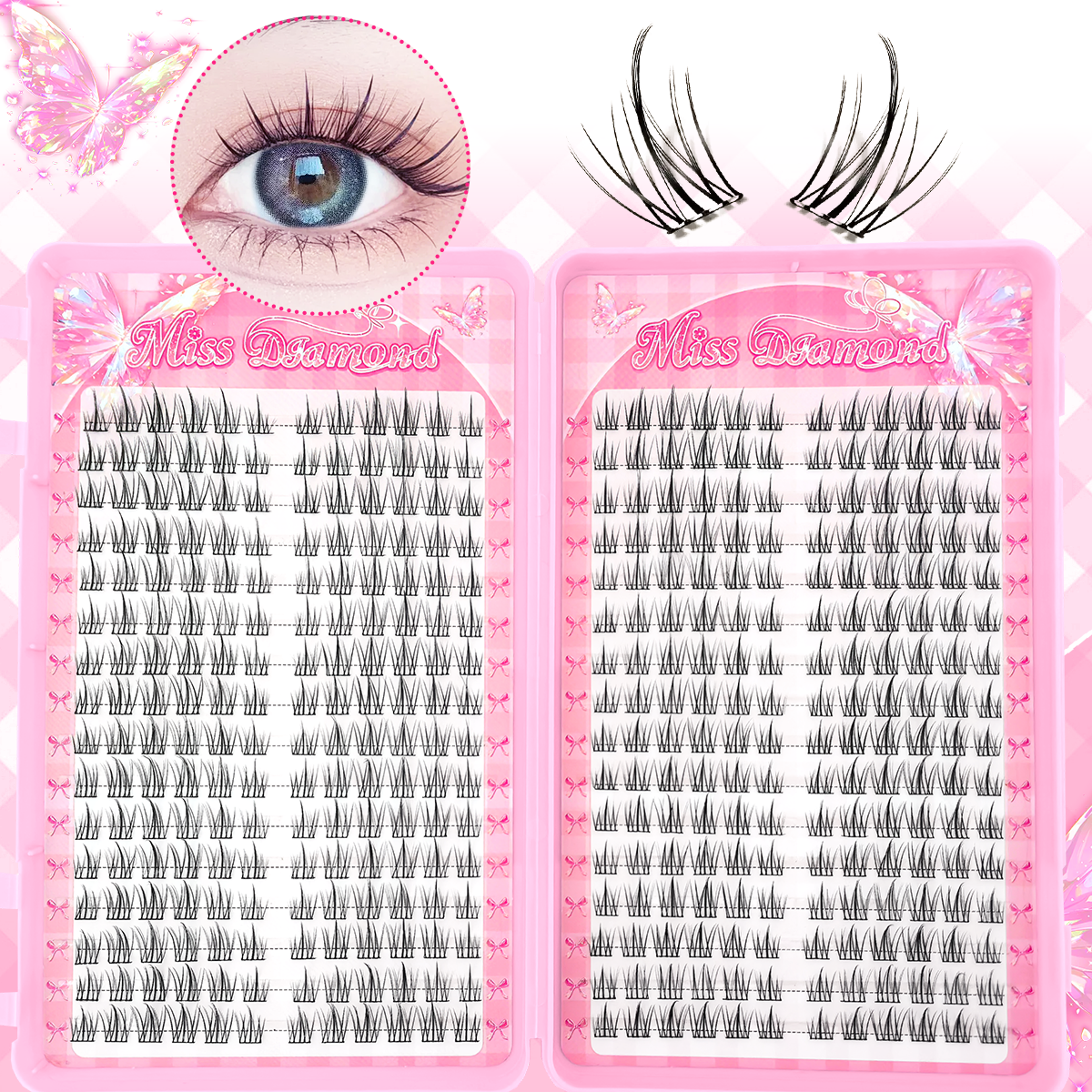 Reusable Cluster False Eyelashes, C-Curl, Sunflower Style for Beginners – view 3