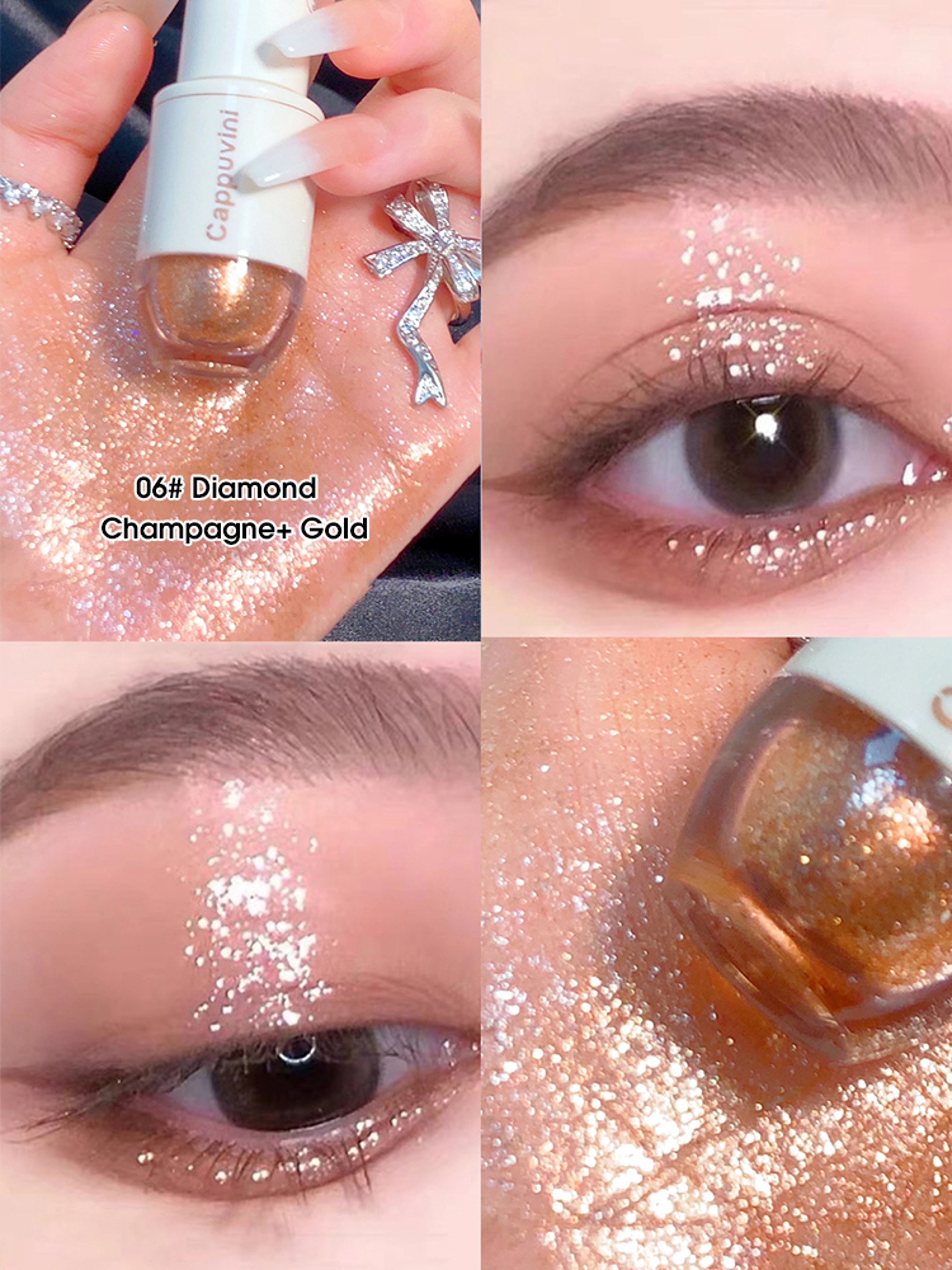 High Gloss Cappuvini Star Dots Liquid Eye Shadow, Pearlescent Fine Flashing, Easy Dizzy Cubs Bowling Ball Effect – view 7