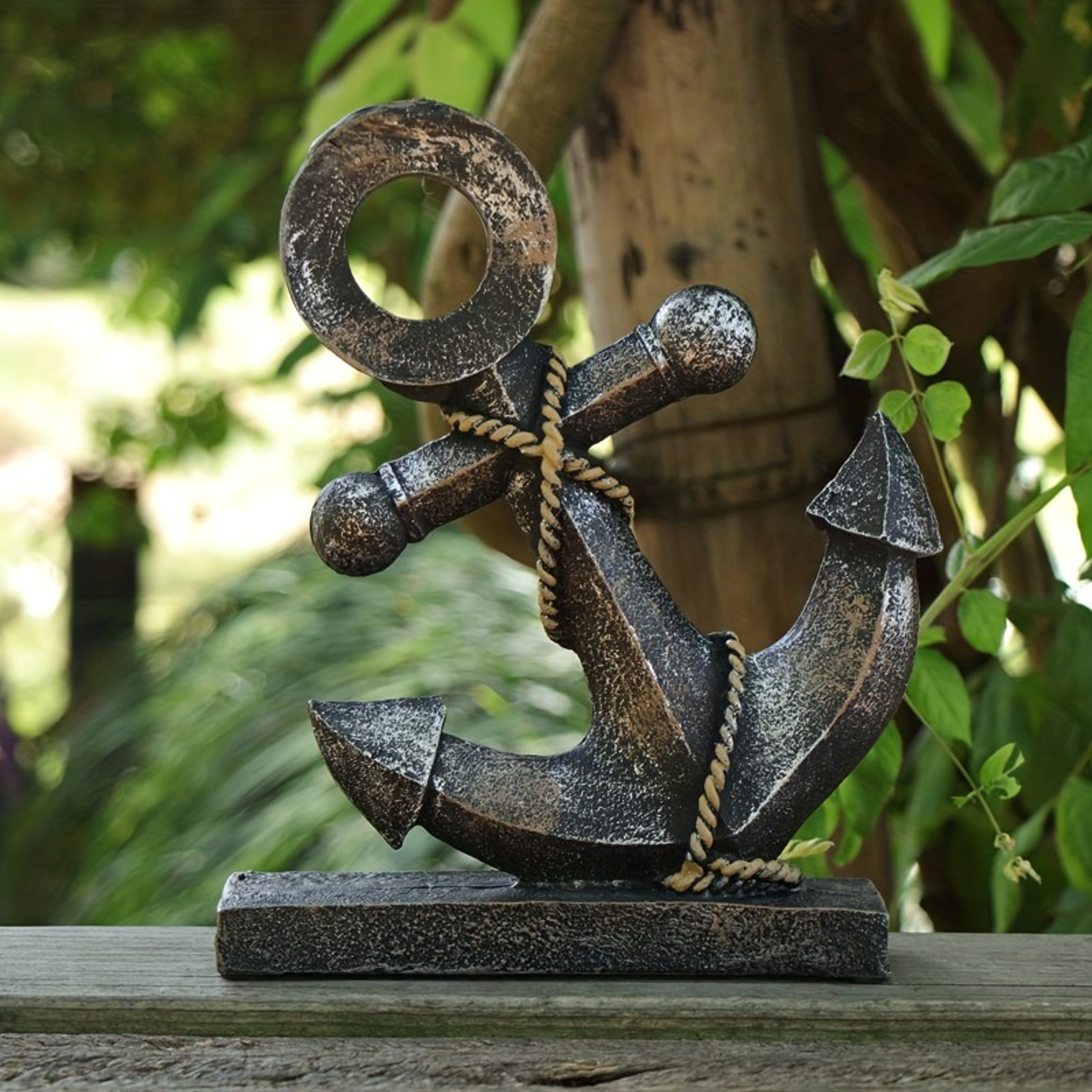 Creative Antique Ship Anchor Sculpture, Retro Resin Decoration for Navigation – view 1