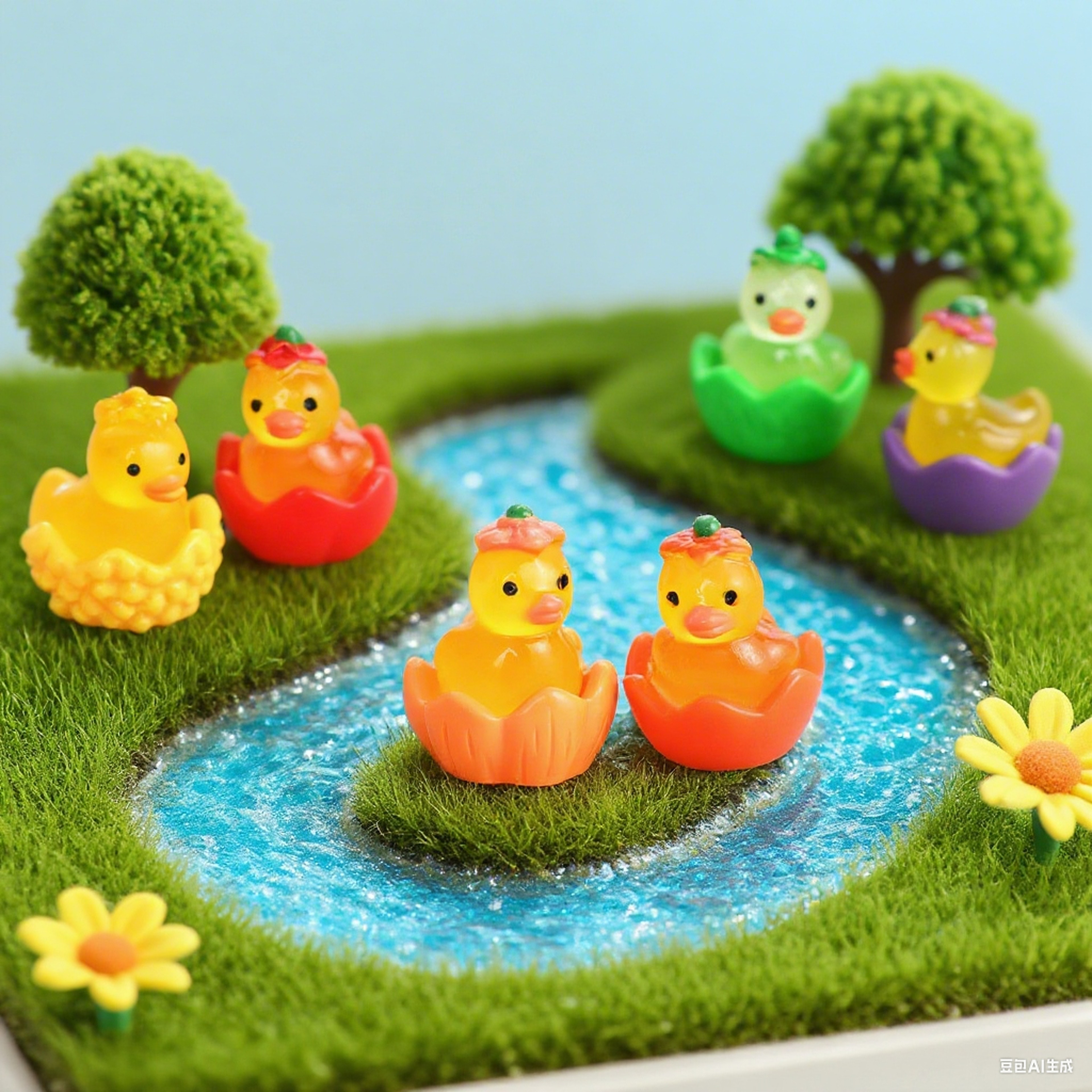 Glow in The Dark Luminous Resin Ducks, Vegetable Fruit Style, Tiny Animal Figures for Home Decor – view 4