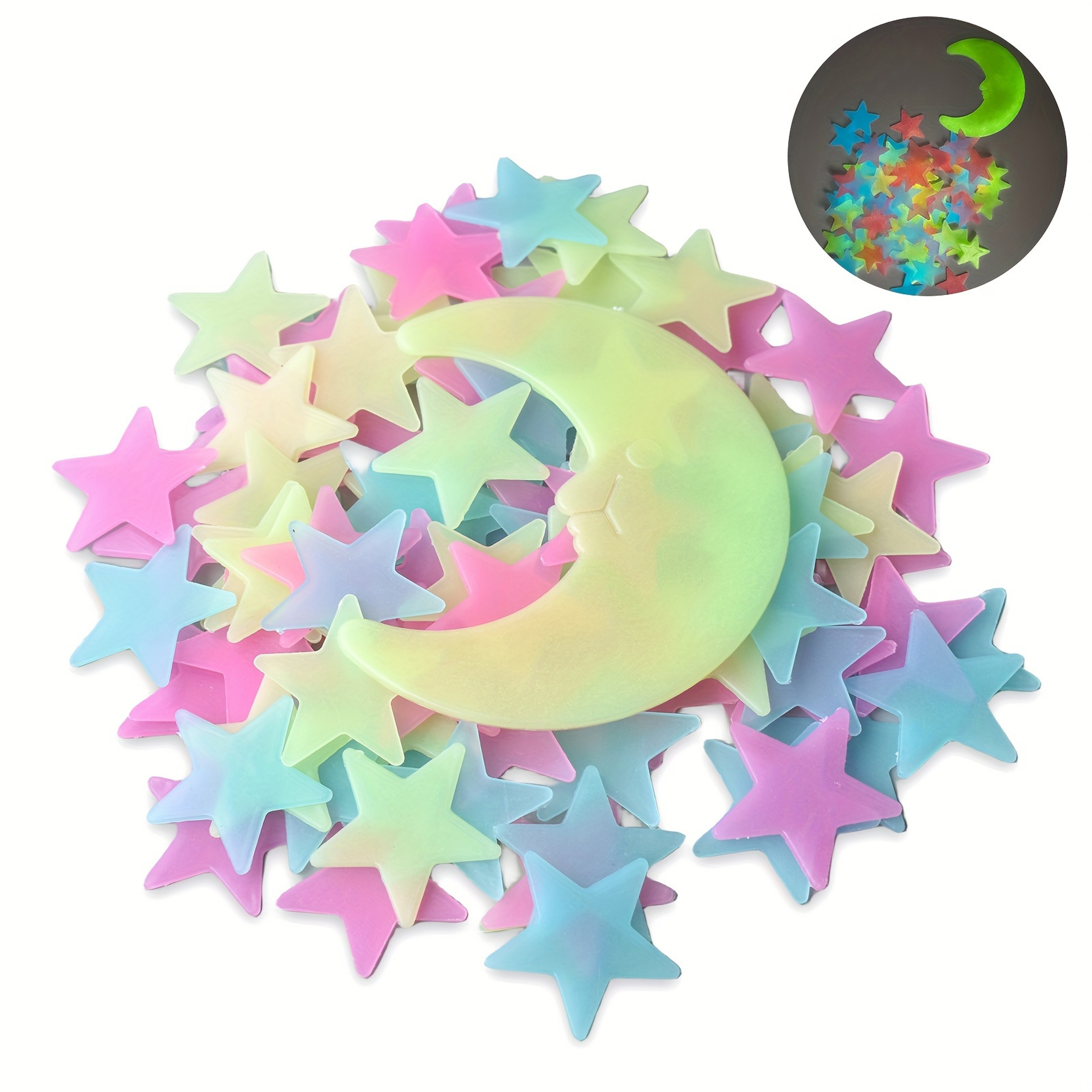 Luminous Stars Stickers, Moon Wall Stickers for Bedroom, Create Realistic Starry Sky – view 1