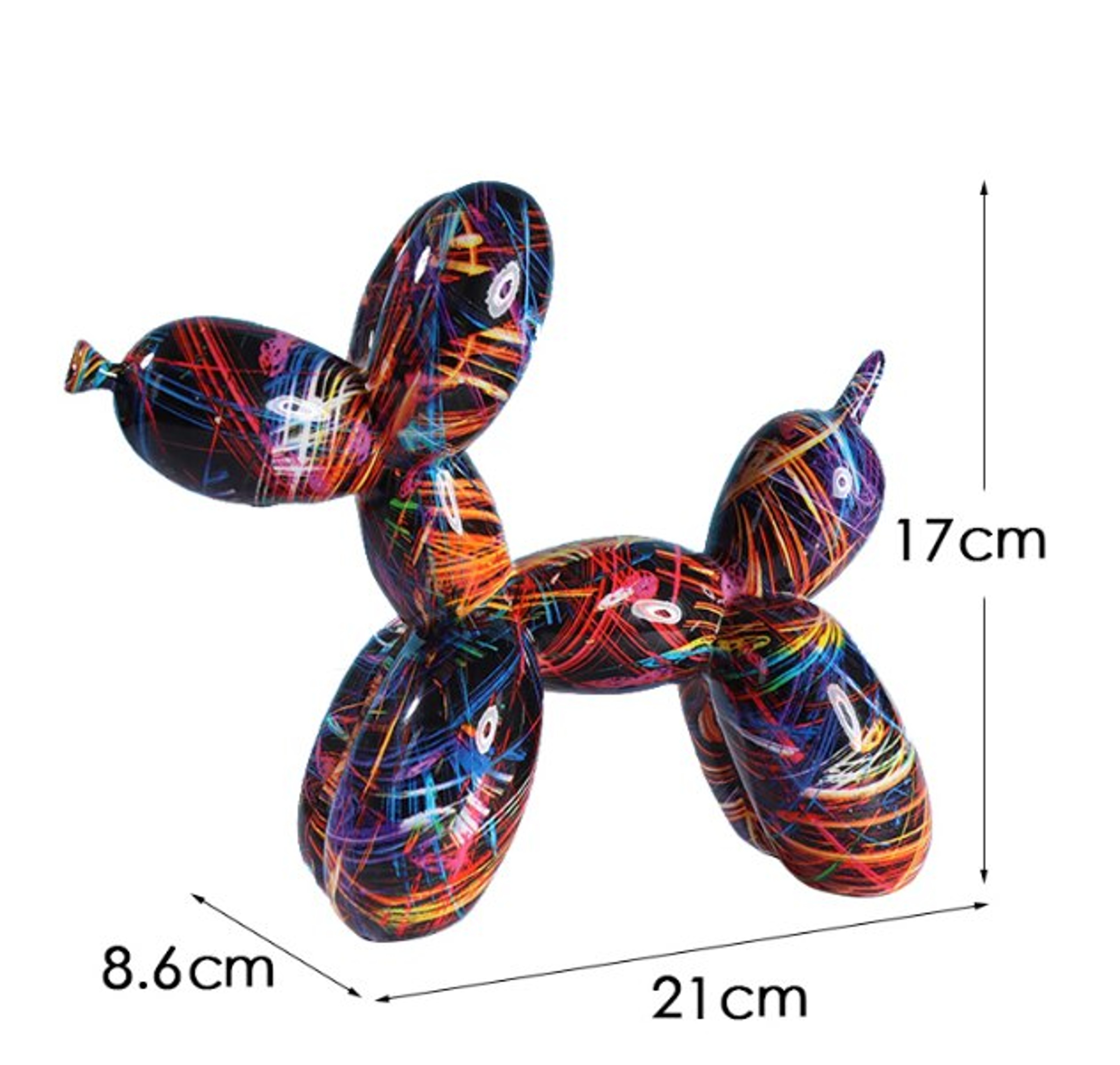 Colorful Resin Graffiti Balloon Dog Figurines For Interior Home Decoration Artistic Animal Statue C 7
