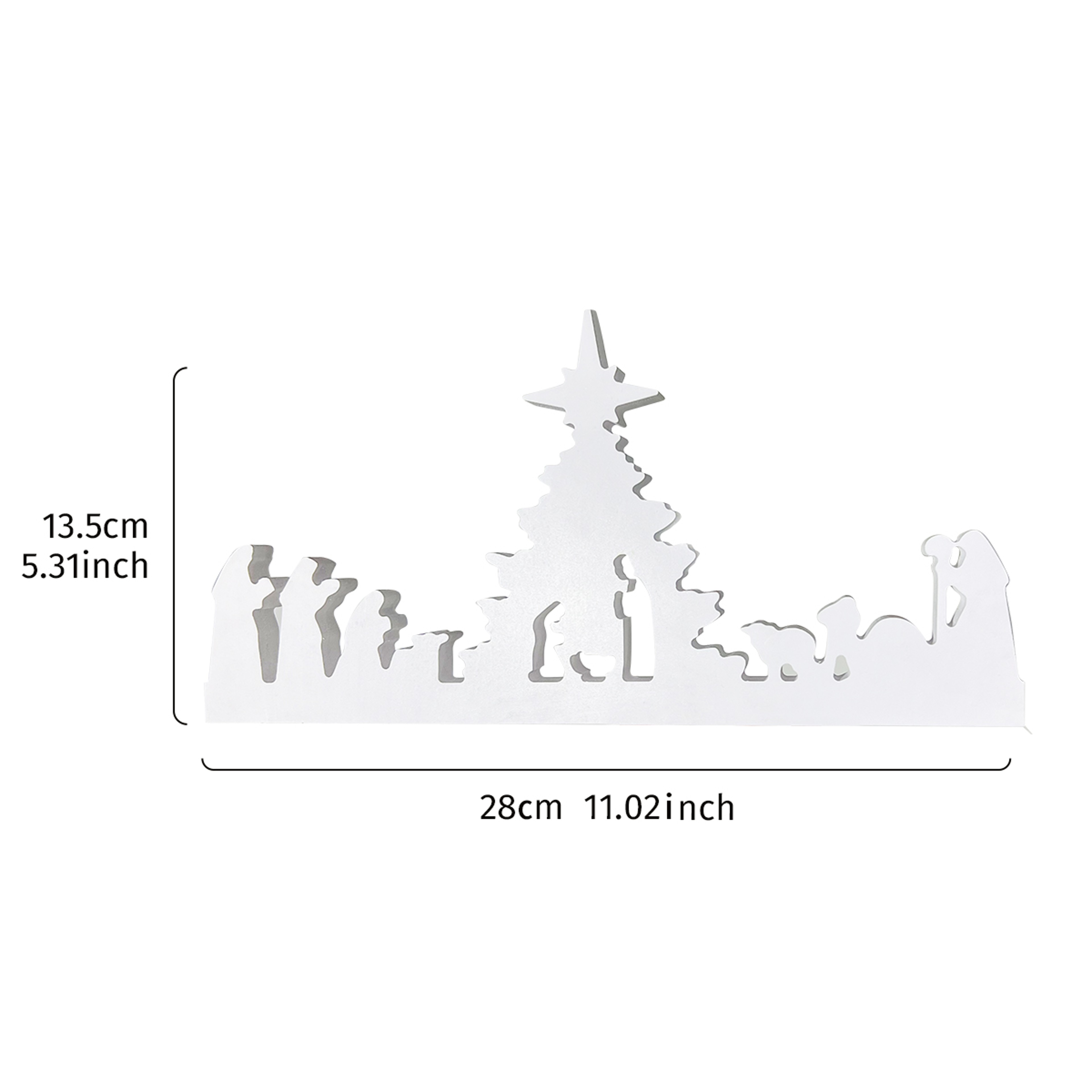Simple White Nativity Silhouette, Snowflake Board Christmas Home Desktop Decorative Item – view 7