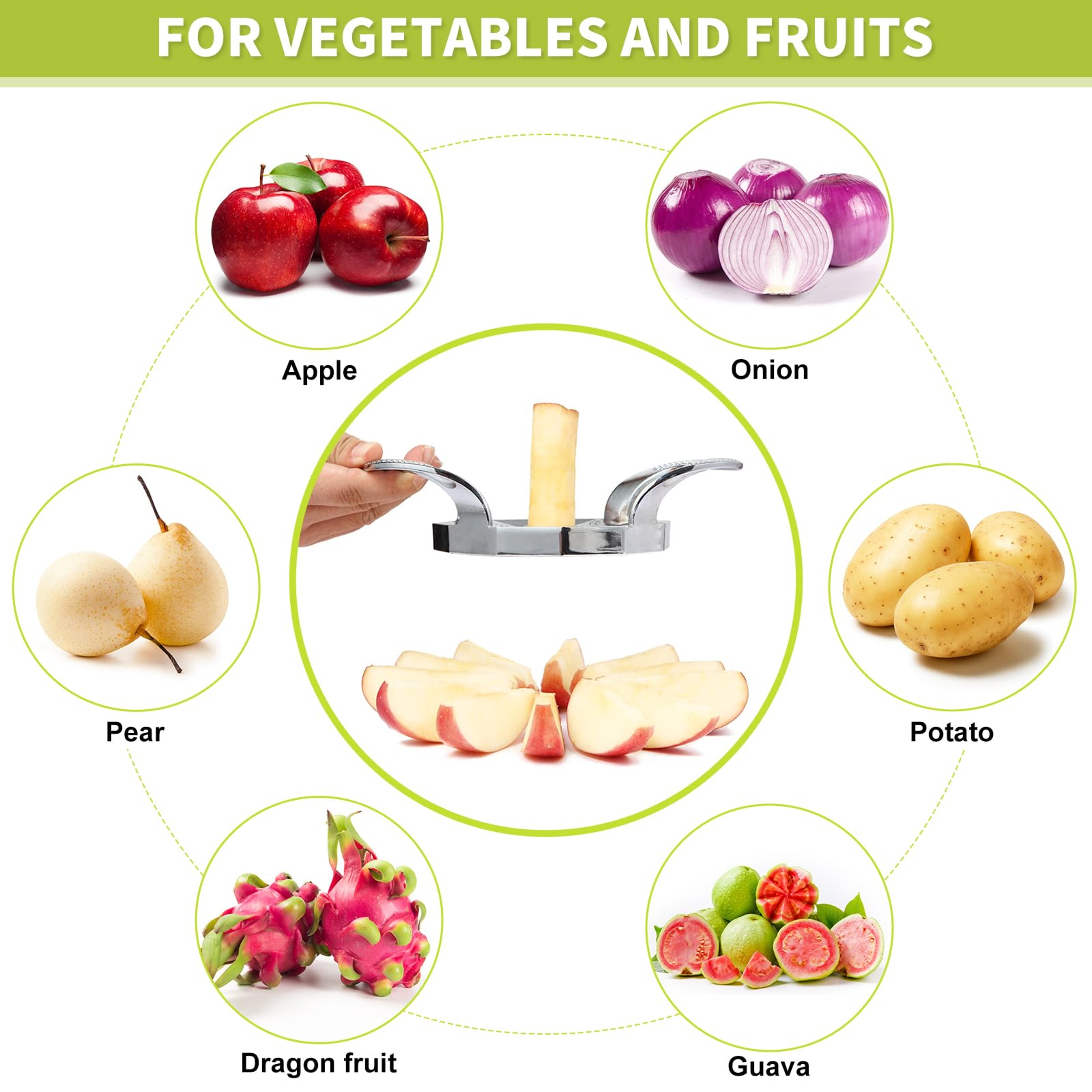 Blades Apple Slicer and Corer, Stainless Steel Ultra-Sharp Fruit Slicer Cutter for Kitchen Tools – view 3