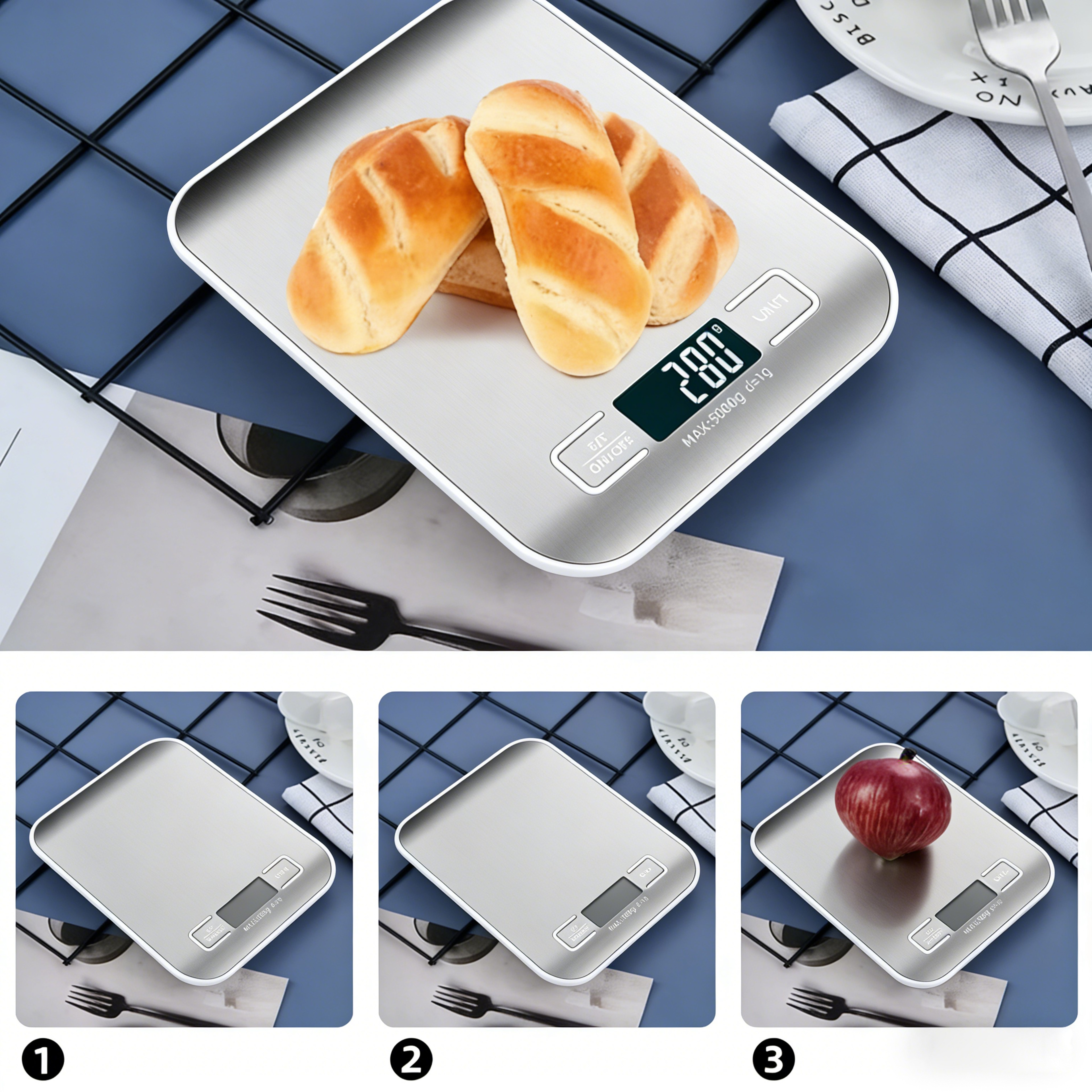 PrecisionChef Digital Kitchen Scale with LED Display & Stainless Steel Platform – view 4