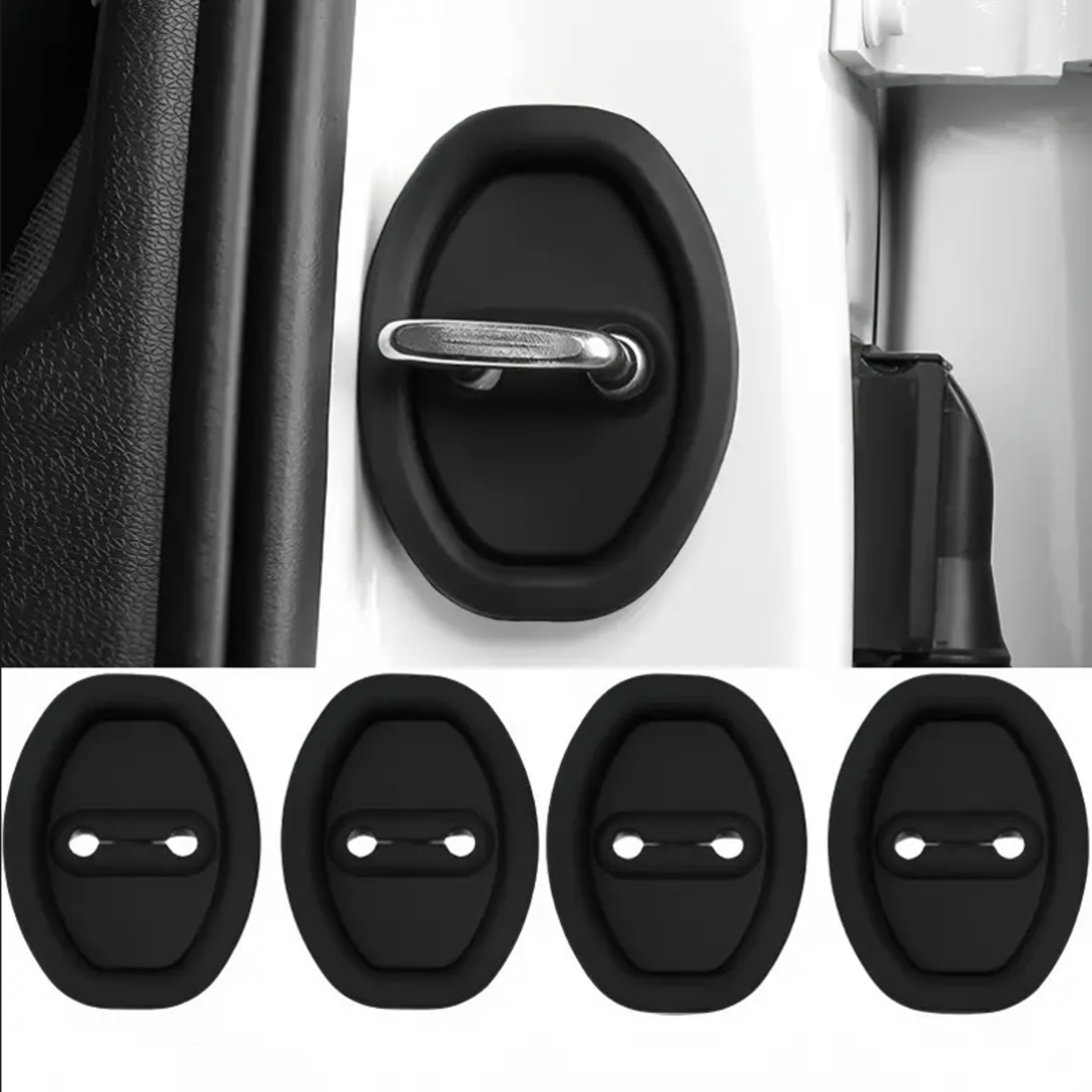 SilentGuard Car Door Lock Protector Pads Pack Shock Absorbing Anti Collision Sleeves 1