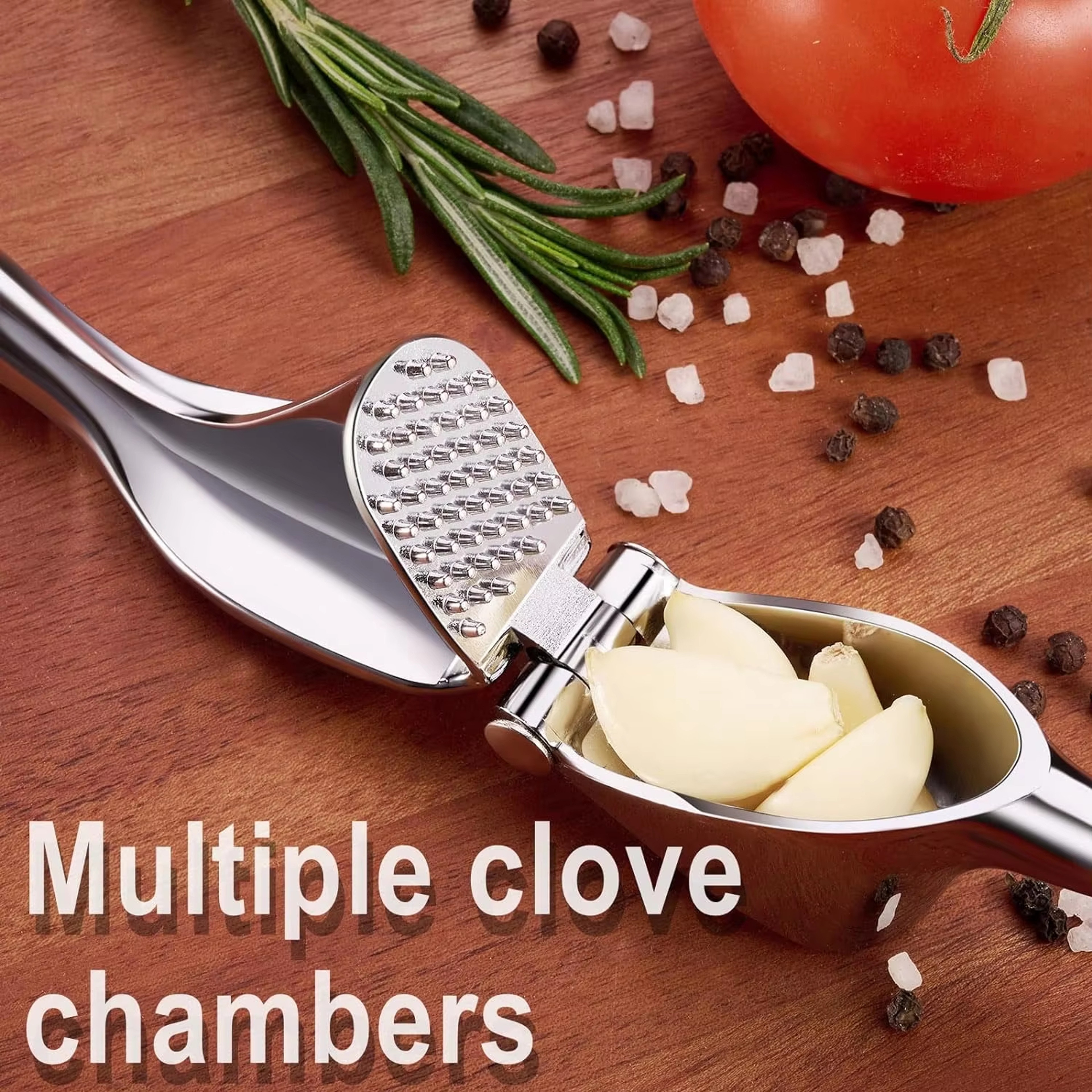 Premium Ergonomic Garlic Press Heavy Duty Zinc Alloy Garlic Crusher Tool For Effortless Mincing 1